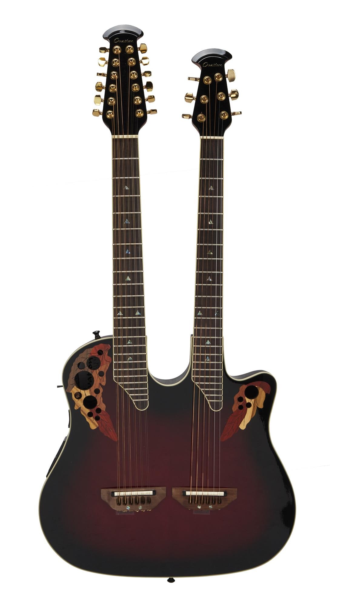 Joe Walsh | Ovation CSE225 Celebrity Double Neck Acoustic Guitar, Ruby Red Sunburst (1 of 9)