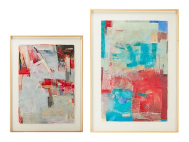 Joe Walsh I Maria Gallago Signed Original Mixed-Media Paintings