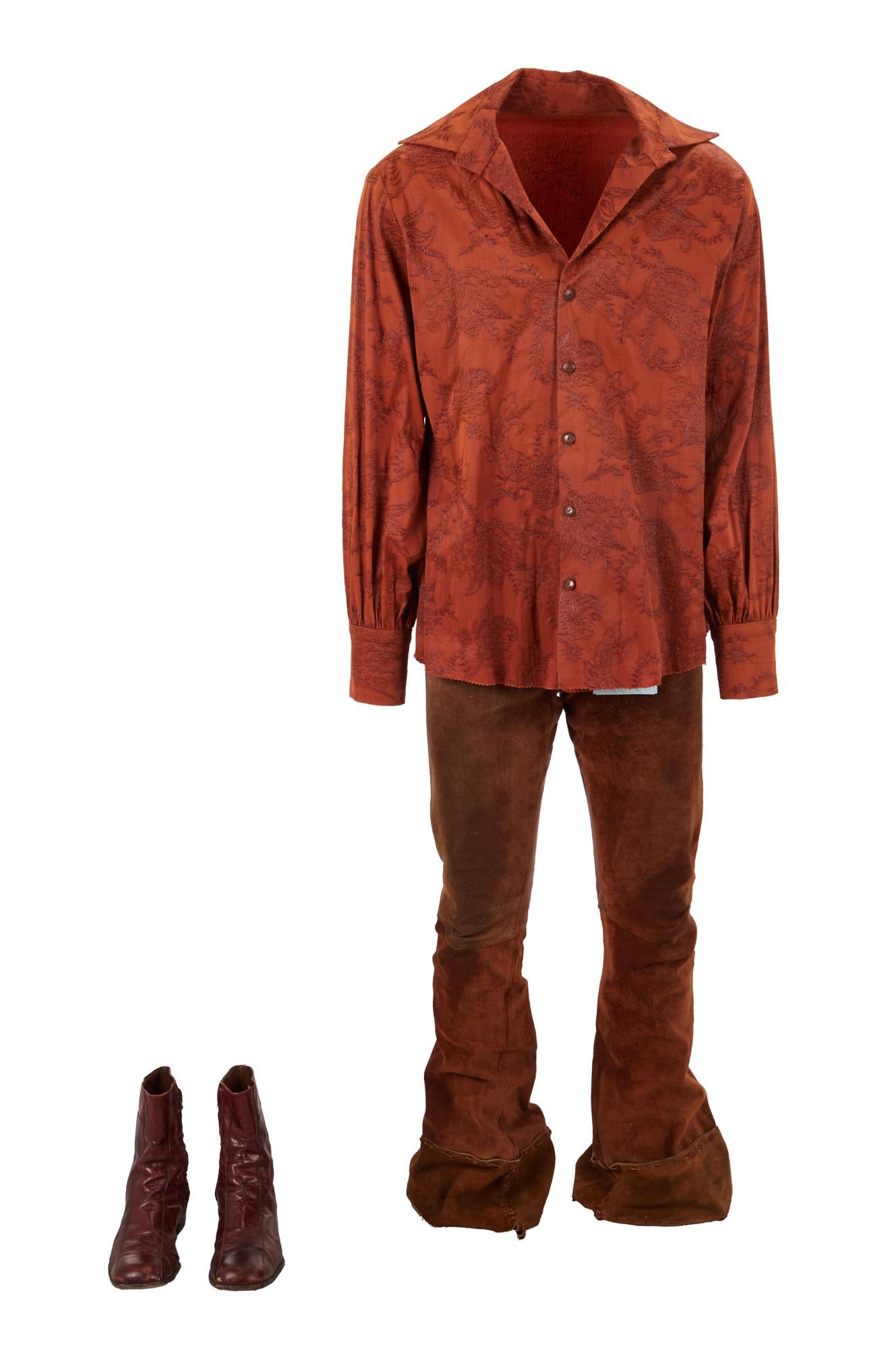 Across the Universe | Jo-Jo (Martin Luther) Rooftop Concert Ensemble: An outfit worn by Martin Luther McCoy during the final scene of Across the Universe (Columbia, 2007). The ensemble is comprised of a shirt, pants, and boots. The shirt, which was custom made for the p