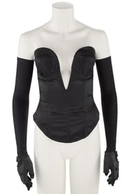 Barb Wire | Barb Wire (Pamela Anderson) Bustier and Gloves Ensemble with Poster