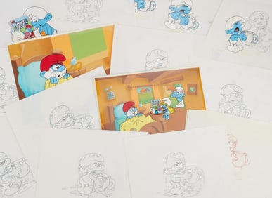 The Smurfs | "Smurf Berry Crunch" Commercial Animation Cels and Production Artwork