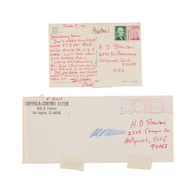 Harry Dean Stanton | Fred Roos Handwritten Notes Regarding "Apocalypse Now" and "The Godfather Part