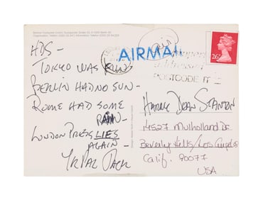 Harry Dean Stanton | Jack Nicholson Handwritten and Signed Postcard