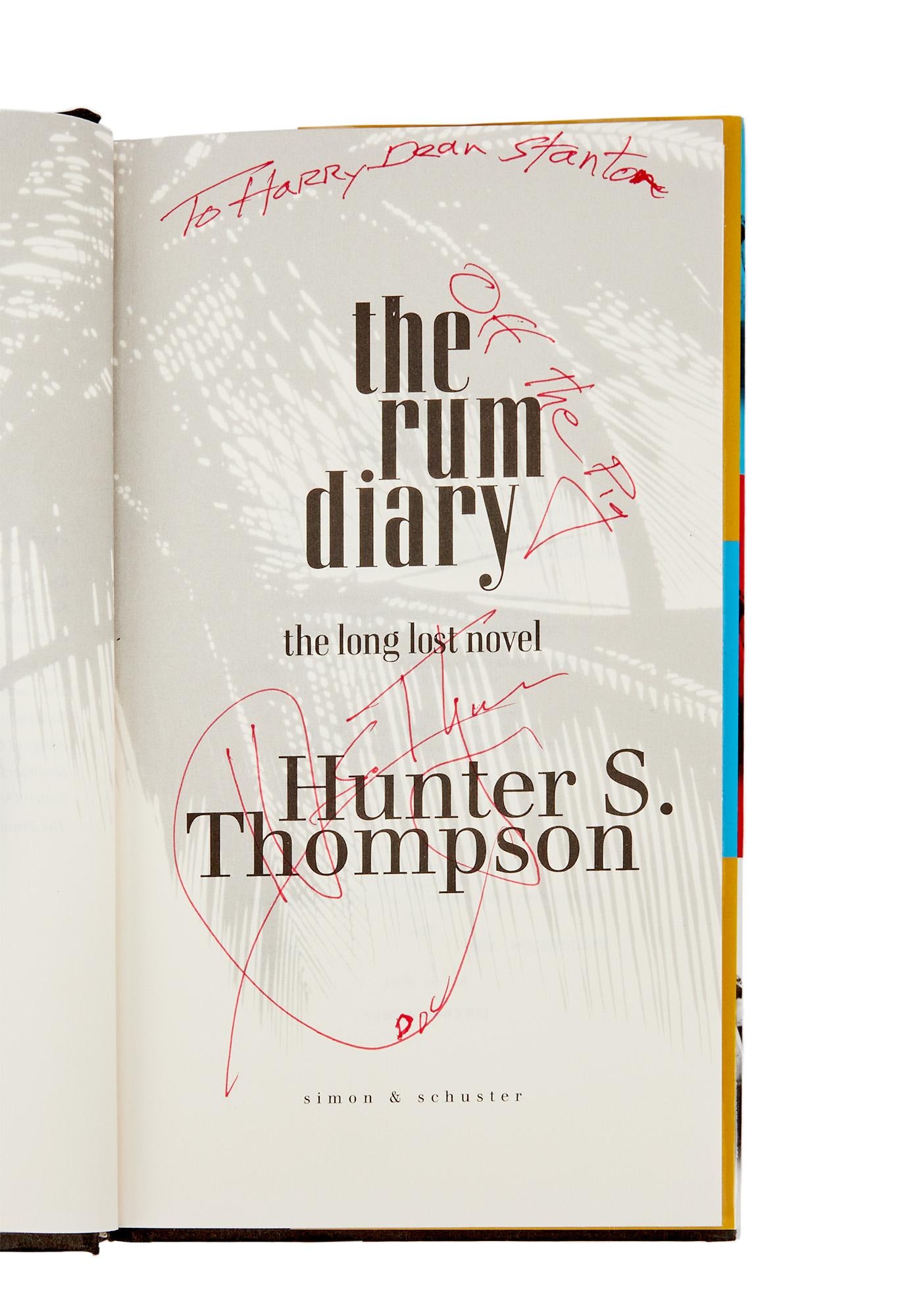 Harry Dean Stanton | "The Rum Diary" - Hunter S. Thompson Signed Book with Screenplay with Signed (1 of 8)
