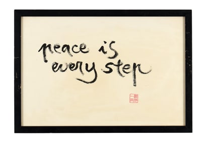 Harry Dean Stanton | Thich Nhat Hanh Original "Peace is Every Step" Calligraphy