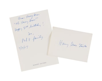 Harry Dean Stanton | Robert DeNiro Signed Note