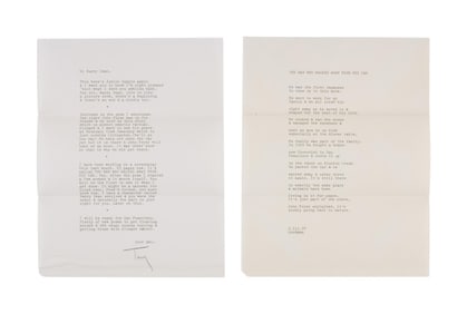 Harry Dean Stanton | Letter with Poetry from Tony Dingman with Zoetrope Studios Envelope