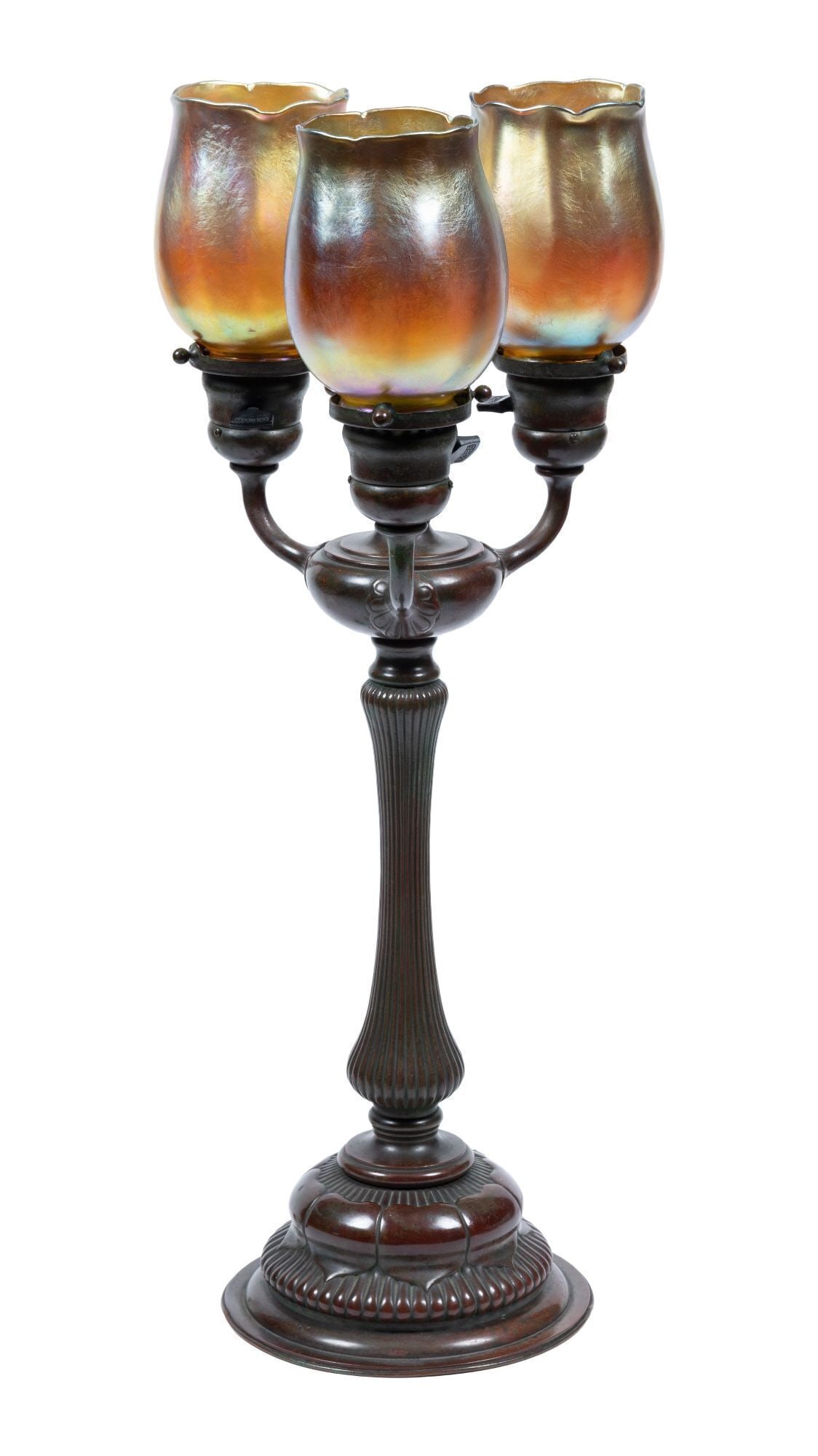 Whoopi Goldberg | Tiffany Studios Three-Light Newel Post Table Lamp (1 of 3)