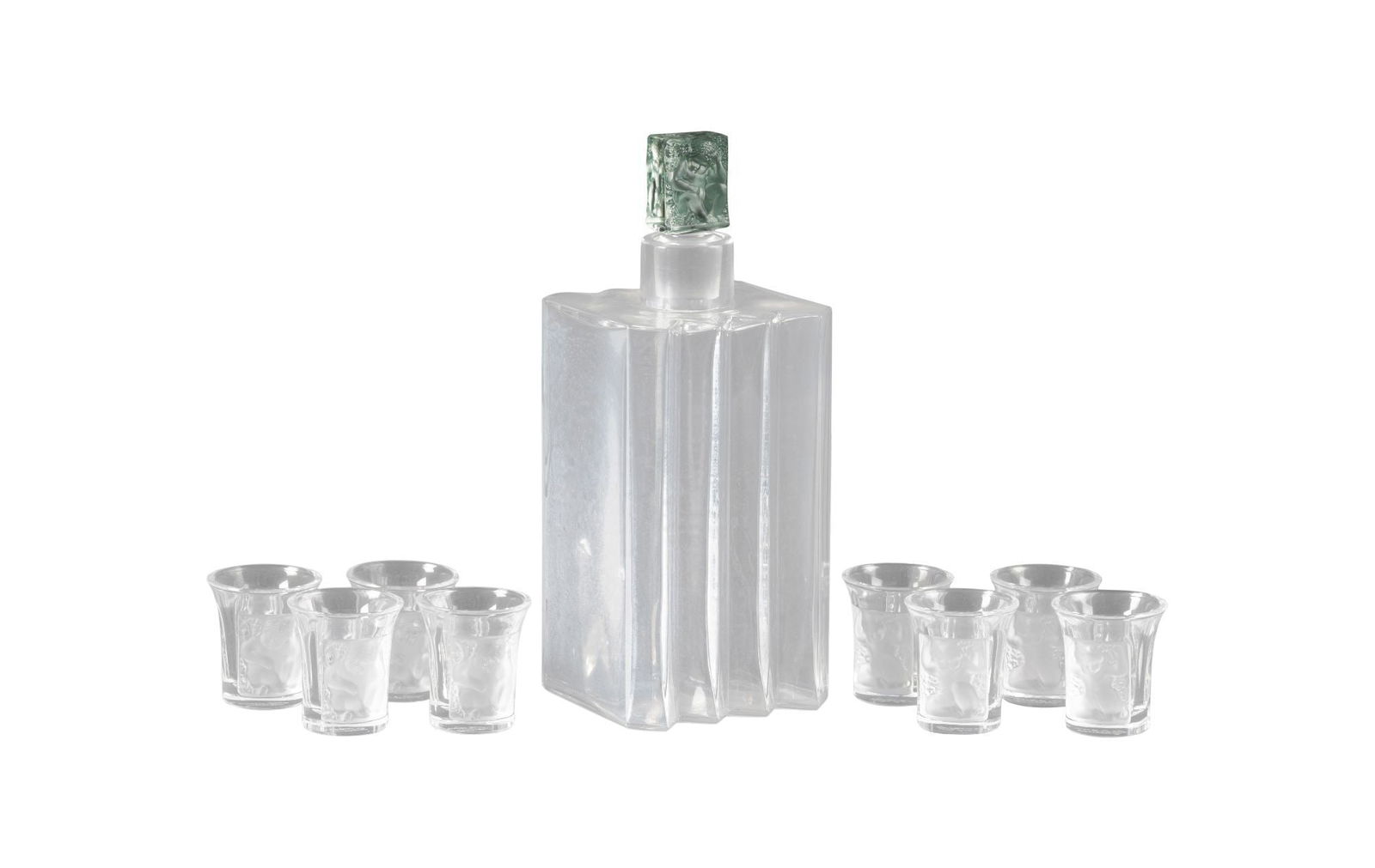 Whoopi Goldberg | Nine Piece Postwar Lalique Enfant Decanter Set (1 of 4)