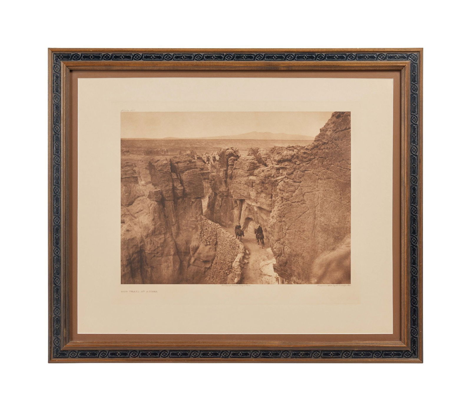 Whoopi Goldberg | Edward S. Curtis Old Trail at Acoma Photogravure: A framed Edward S. Curtis Suffolk Engraving Co. photogravure, "Old Trail at Acoma," Plate 567, 1904. Not removed from the frame. Sight: 12 x 15.5 inches; 22 x 25.25 inches From the Collection of Whoop