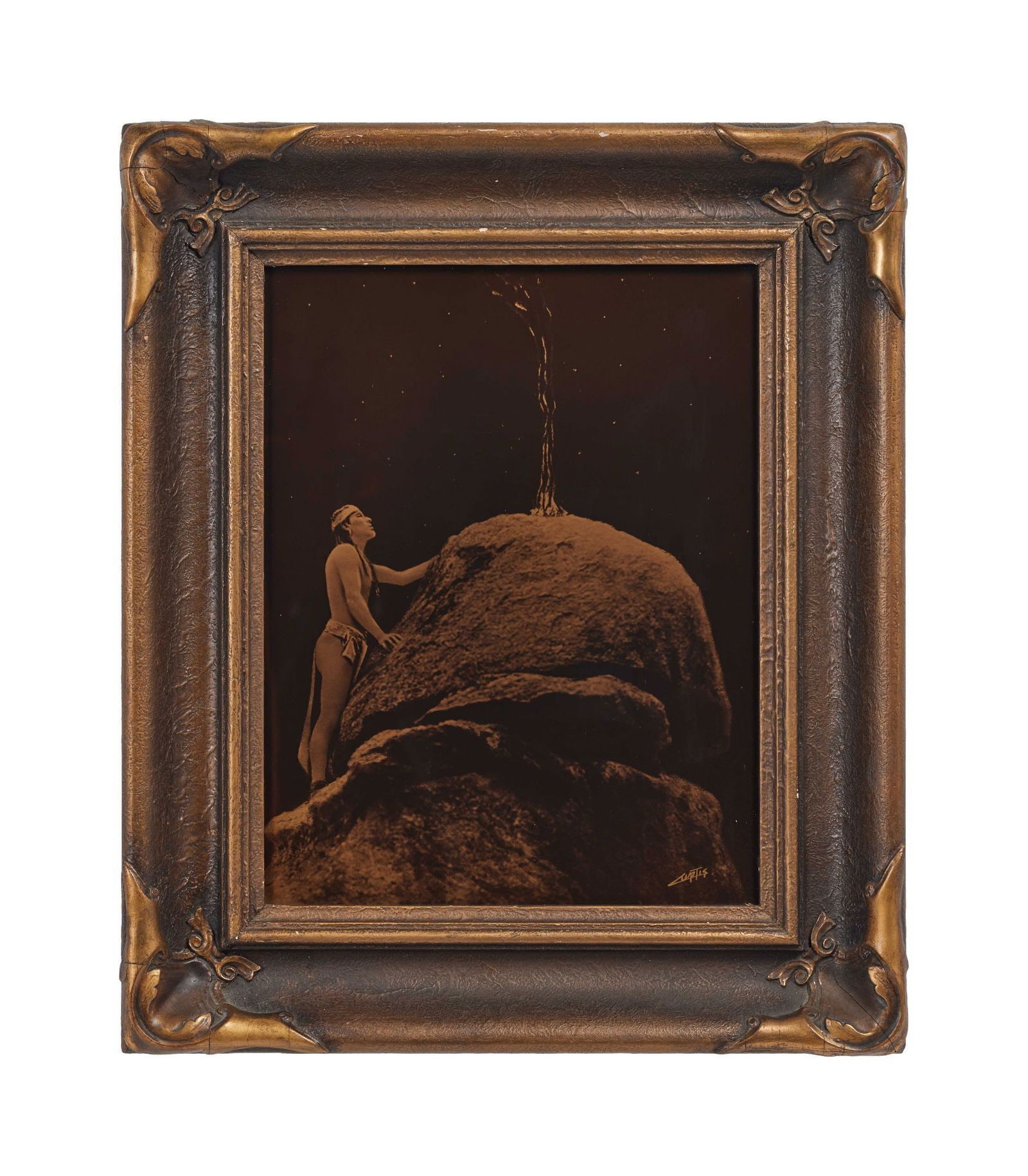 Whoopi Goldberg | Edward S. Curtis "Signal Fire to the Mountain Gods" Orotone (1 of 2)