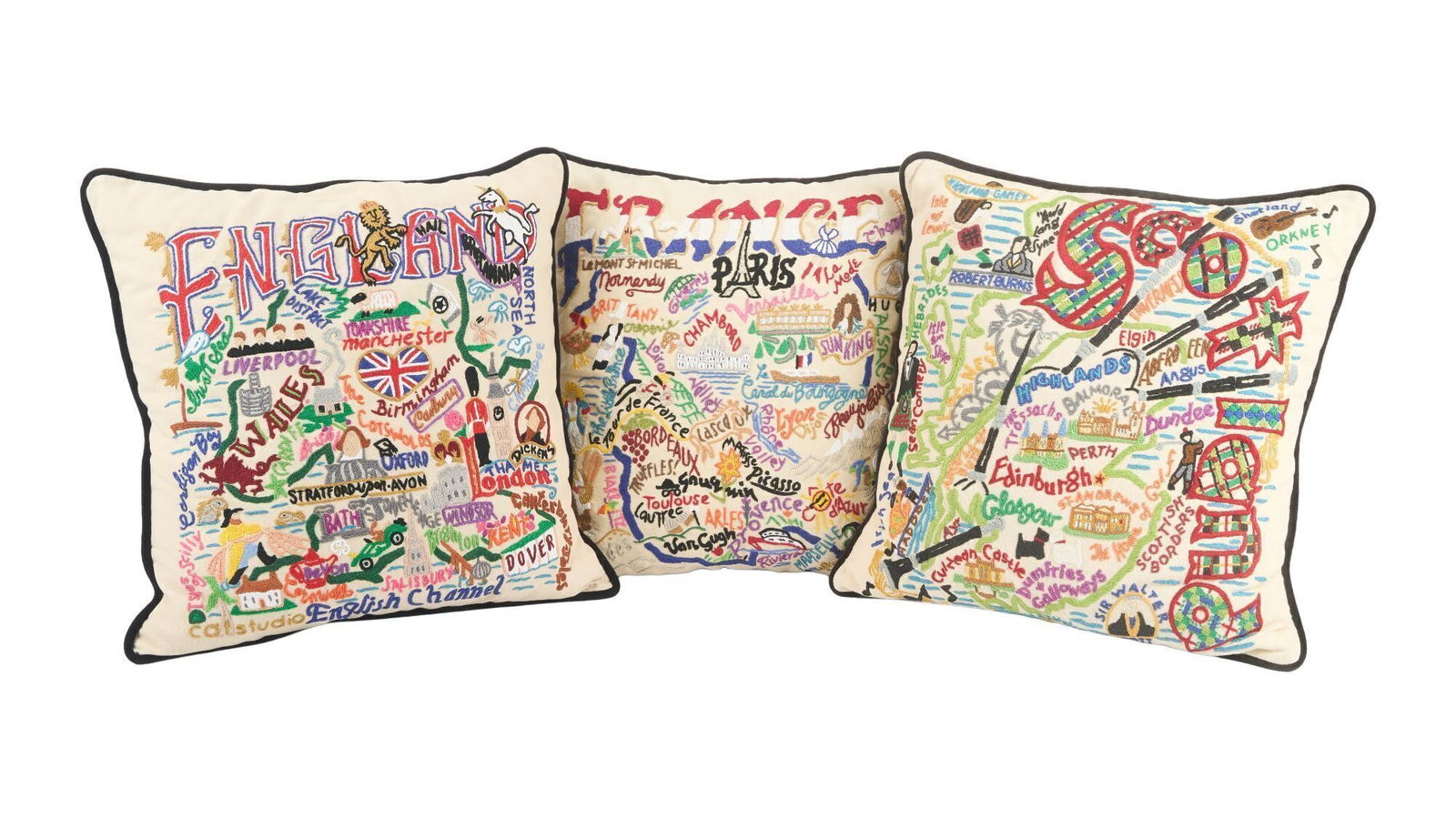 Whoopi Goldberg | Three Catstudio Hand Embroidered Location Pillows (1 of 7)