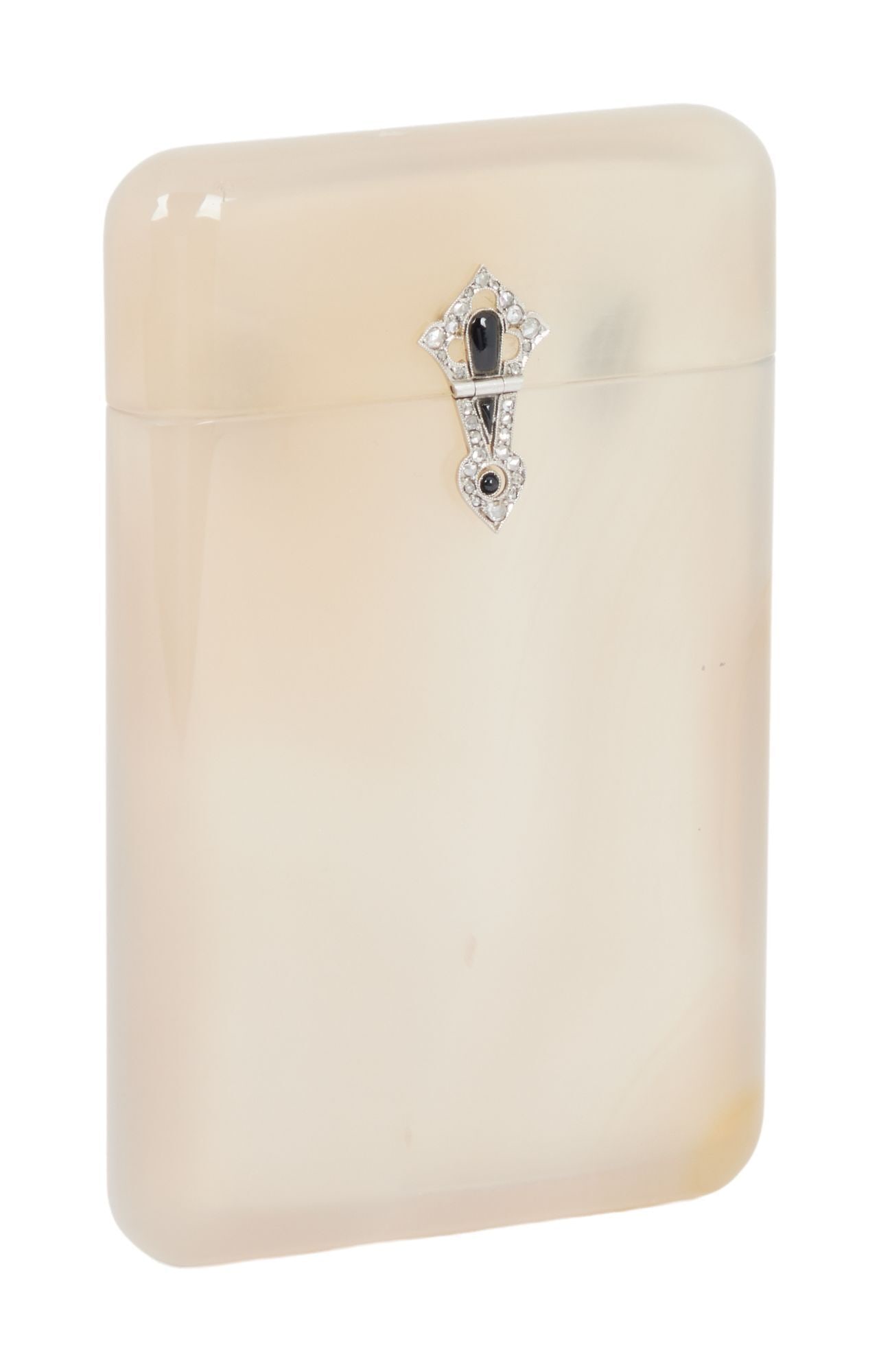 Whoopi Goldberg | Art Deco Chalcedony Diamond and Onyx Cigarette Case (1 of 4)