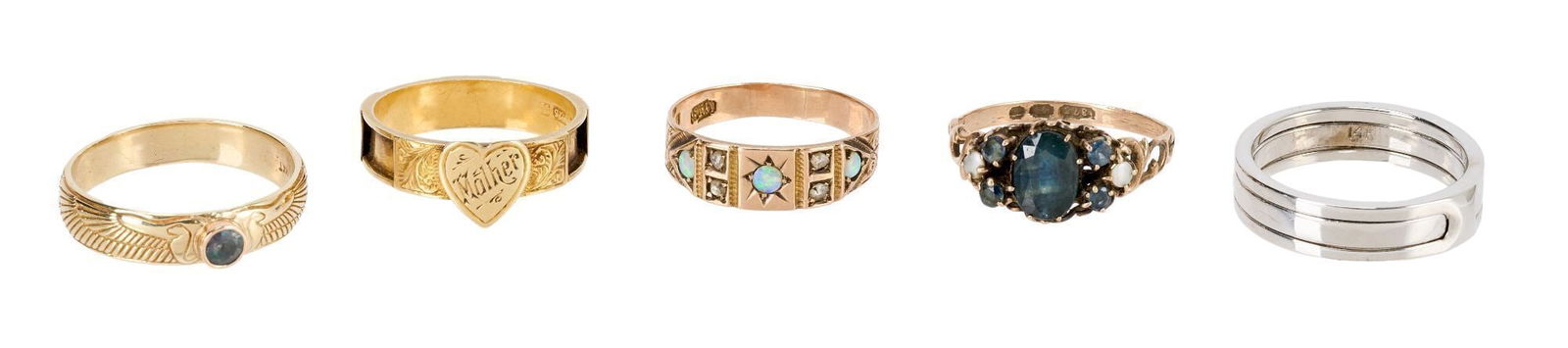 Whoopi Goldberg | Group of Five Gold Rings (1 of 8)