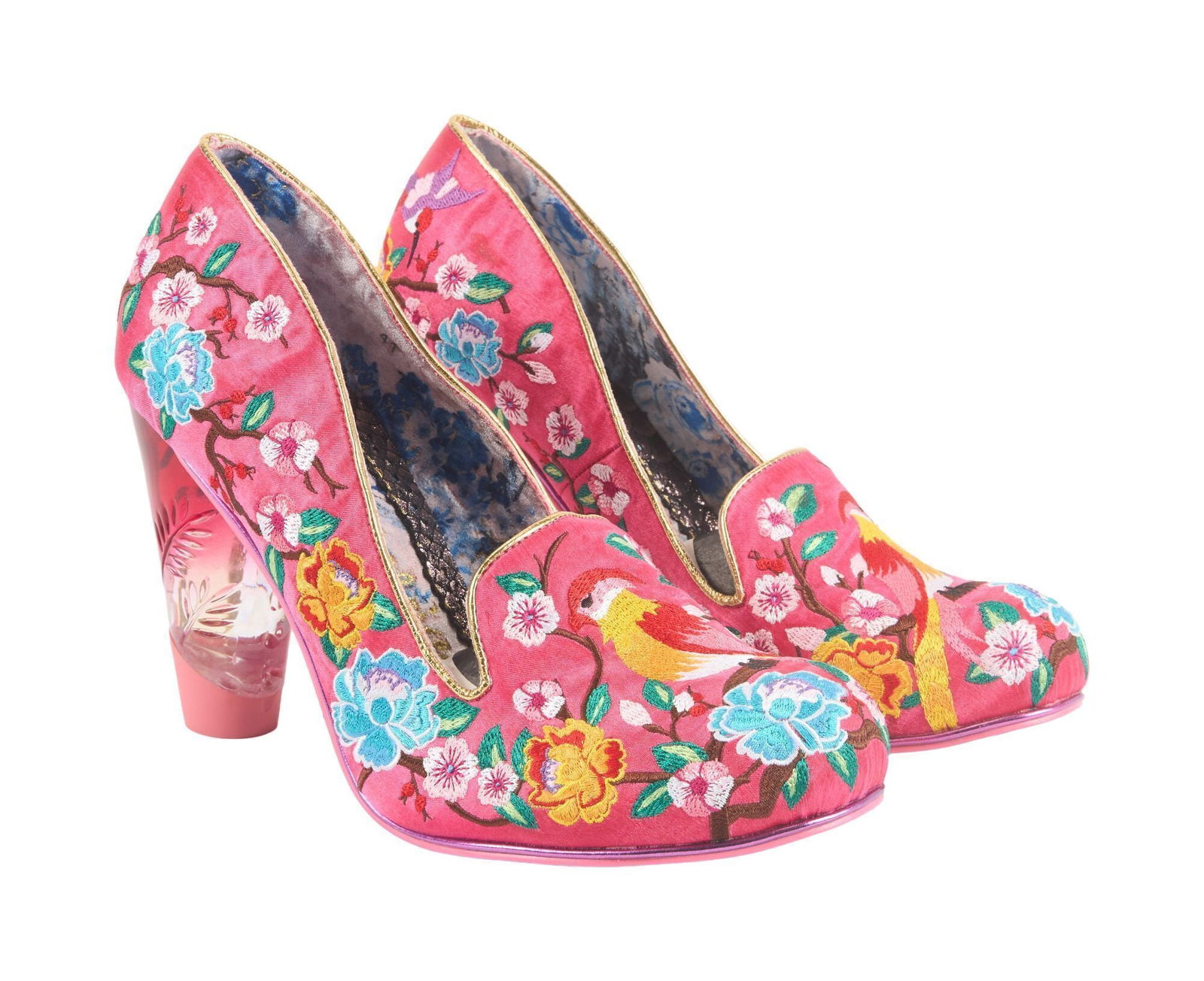 Whoopi Goldberg | Irregular Choice Shocking Pink Embroidered Satin Heels (1 of 7)
