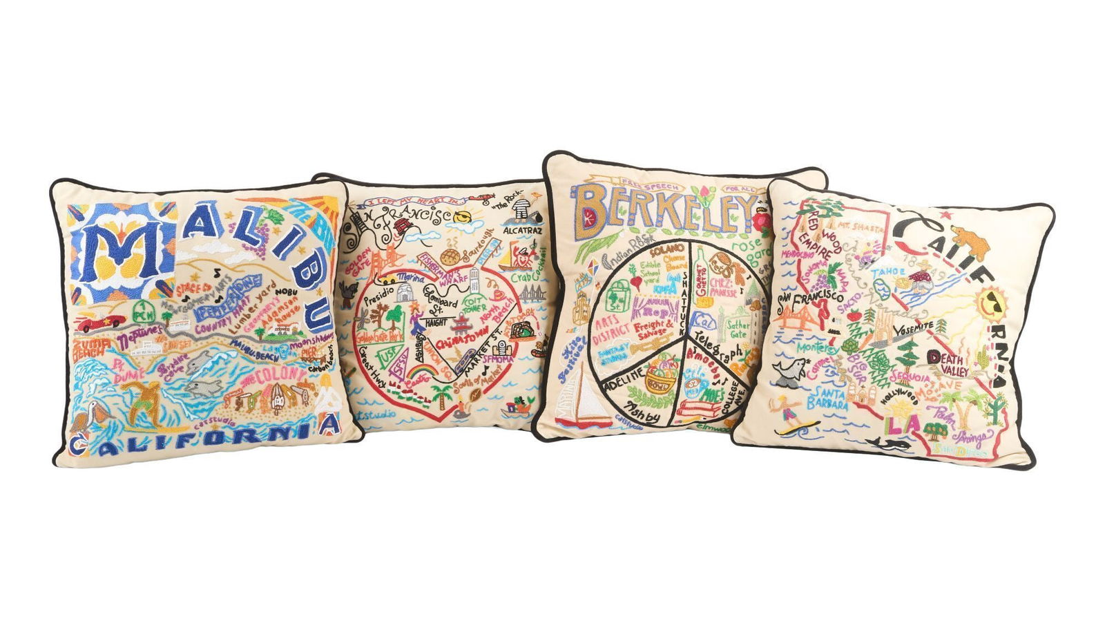 Whoopi Goldberg | Four Catstudio Hand Embroidered Location Pillows (1 of 8)