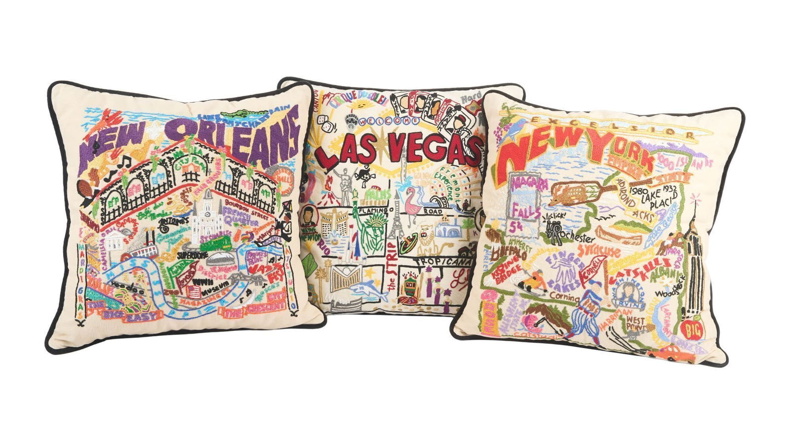 Whoopi Goldberg | Three Catstudio Hand Embroidered Location Pillows (1 of 7)