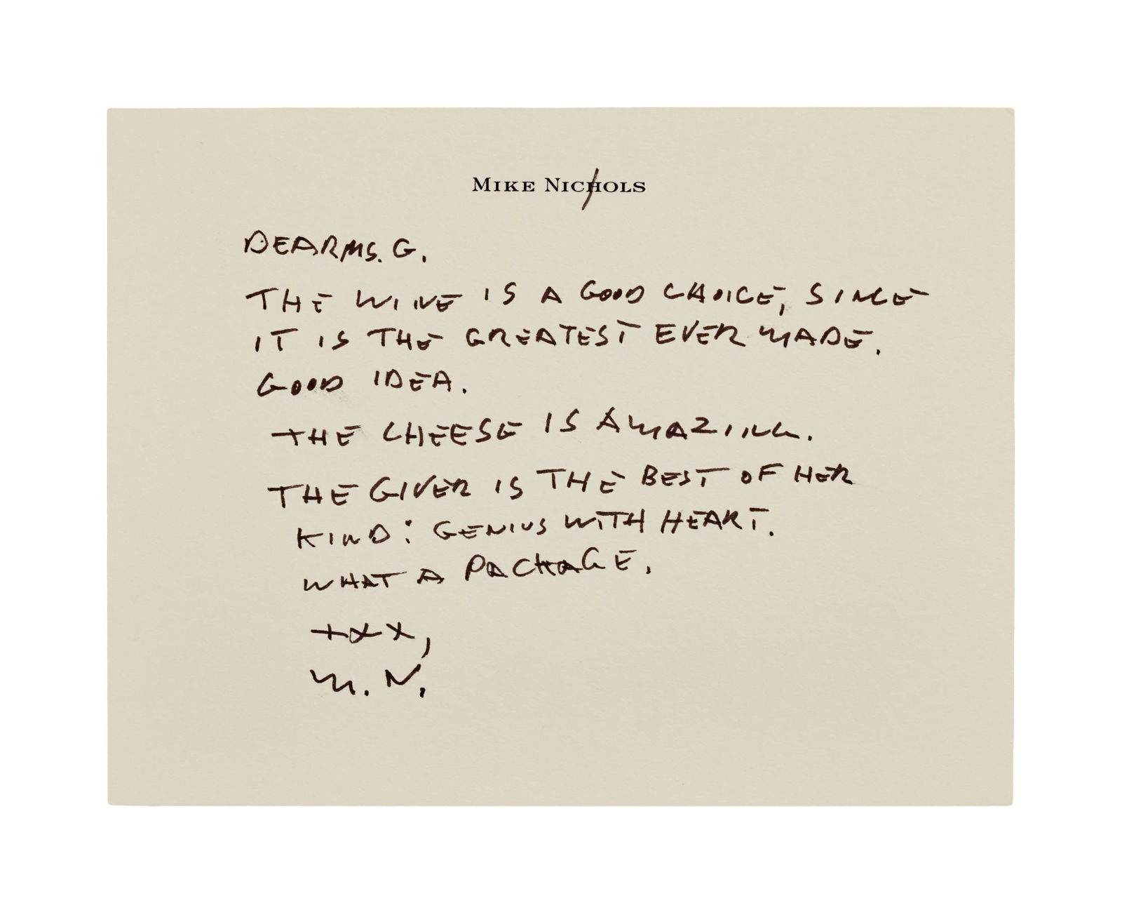 Whoopi Goldberg | Mike Nichols Signed Note (1 of 2)
