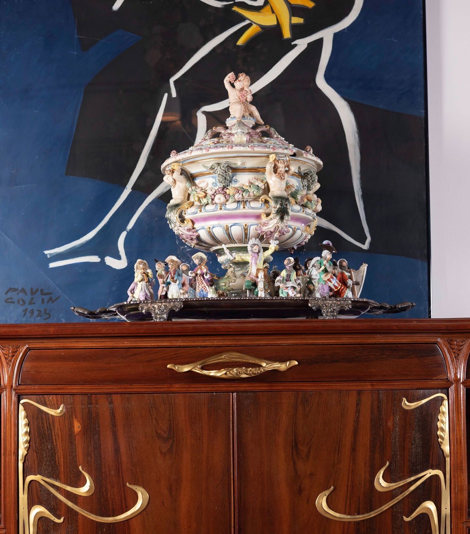 Whoopi Goldberg | 19th Century Dresden Covered Punch Bowl (1 of 8)