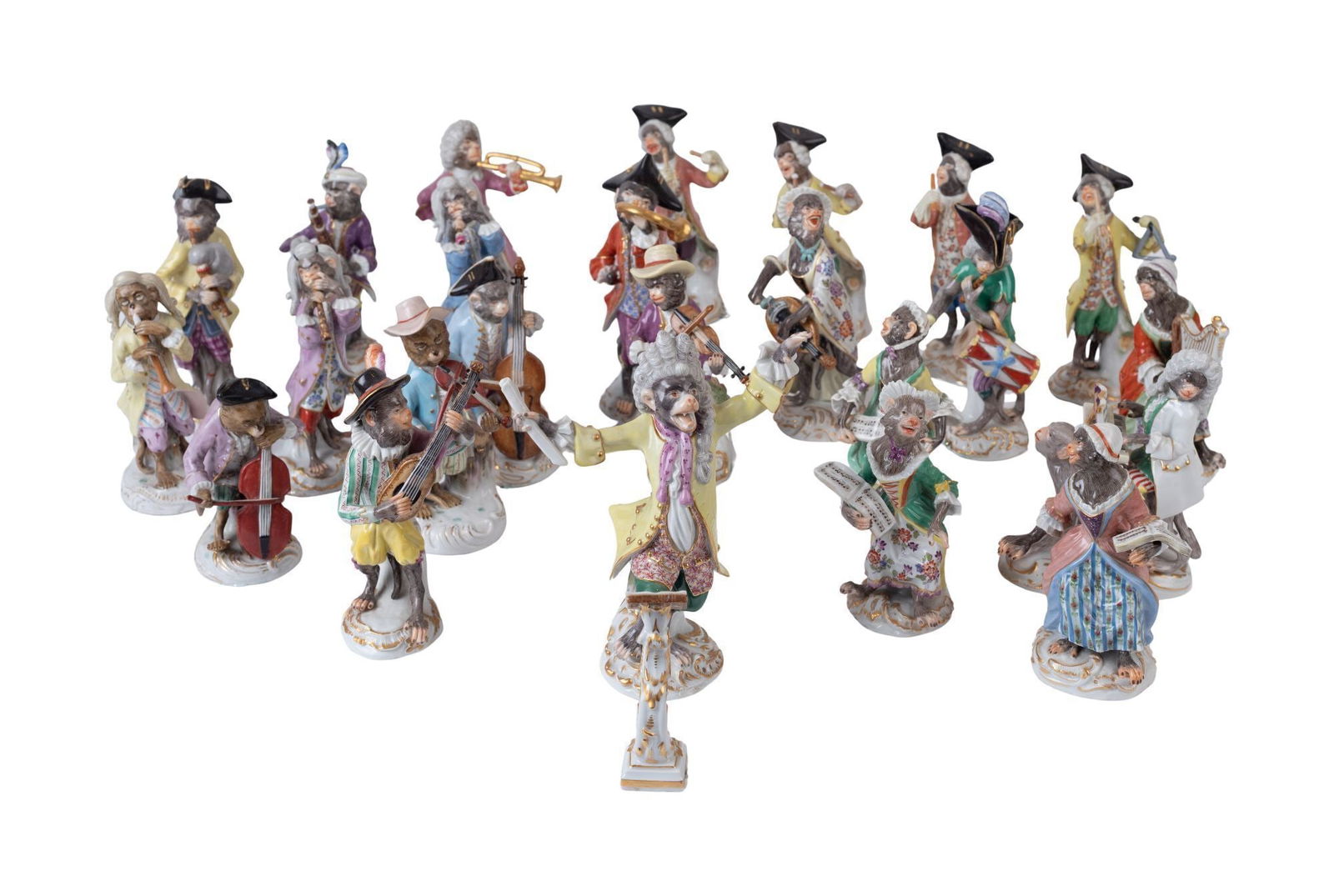 Whoopi Goldberg | 24 Piece Antique Meissen Monkey Band (1 of 8)