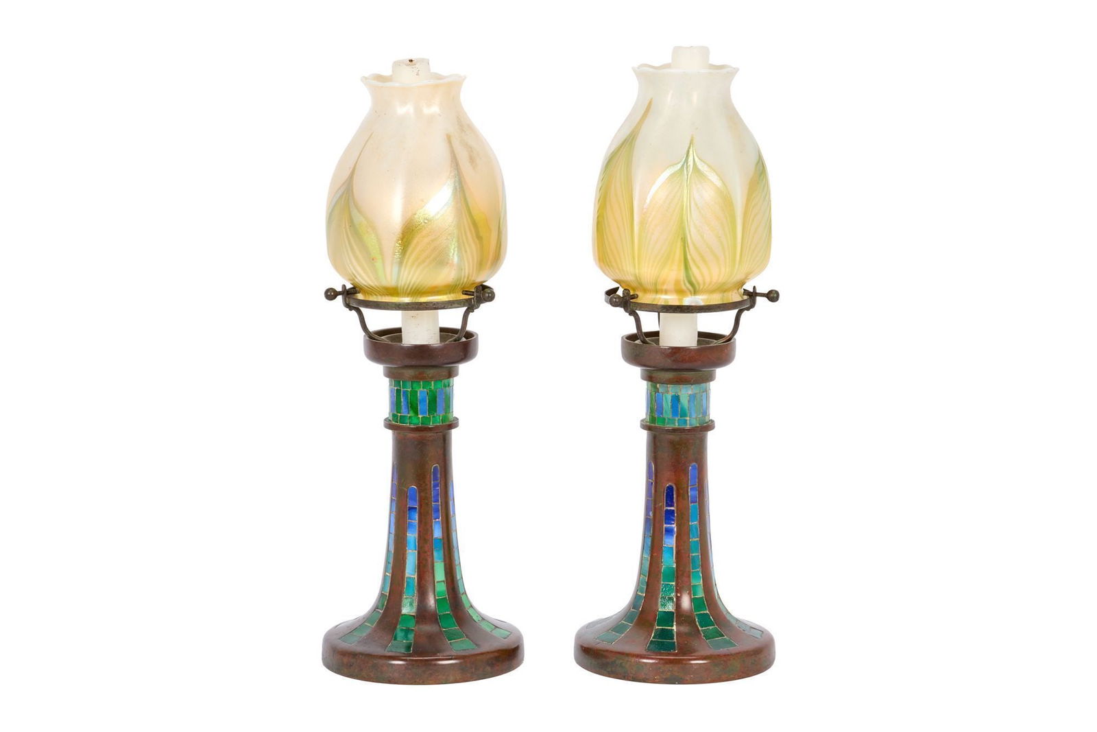 Whoopi Goldberg | Tiffany Studios Pair of Lighthouse Candlesticks (1 of 9)
