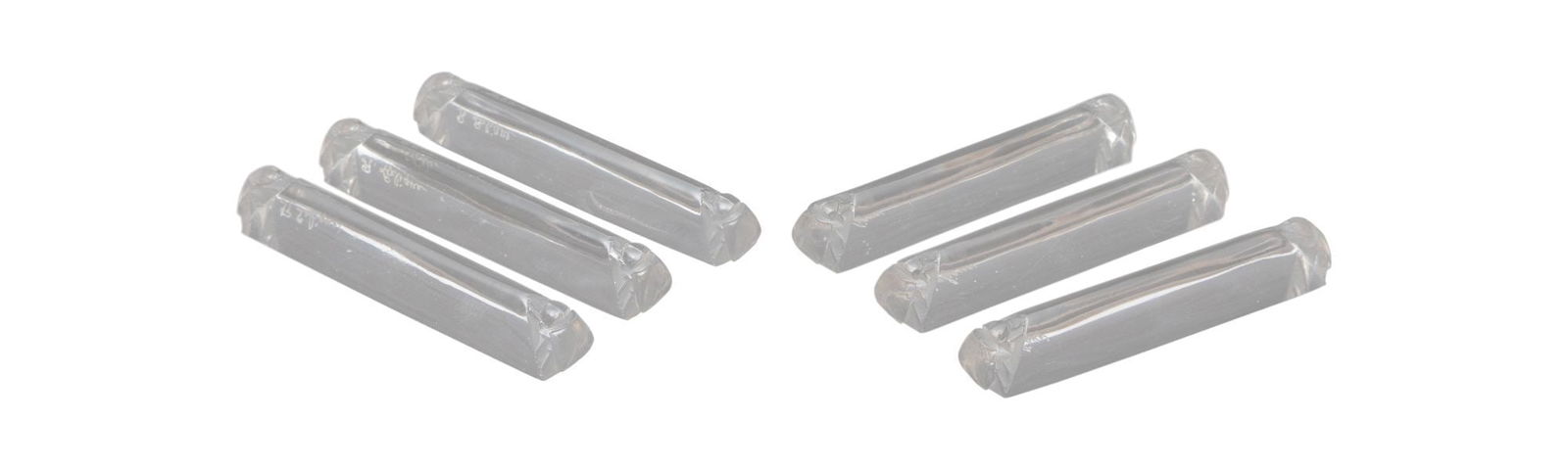 Whoopi Goldberg | Set of Six R. Lalique Scarabees Knife Rests: A set of six Art Deco clear and frosted glass knife rests in the "Scarabees" pattern, originally designed circa 1924. With engraved "R. Lalique" mark.LITERATURE: Marcilhac no. 3600. 1 x 4.5 inches Fro