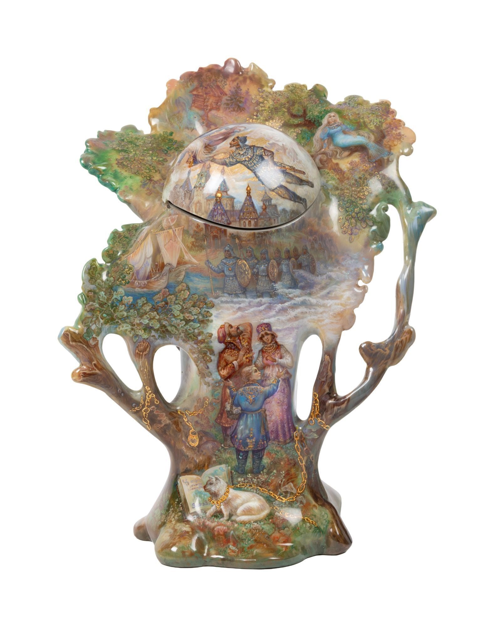 Whoopi Goldberg | Studio Art Painted Lacquered Wood Tree House Box with Round Compartment (1 of 4)