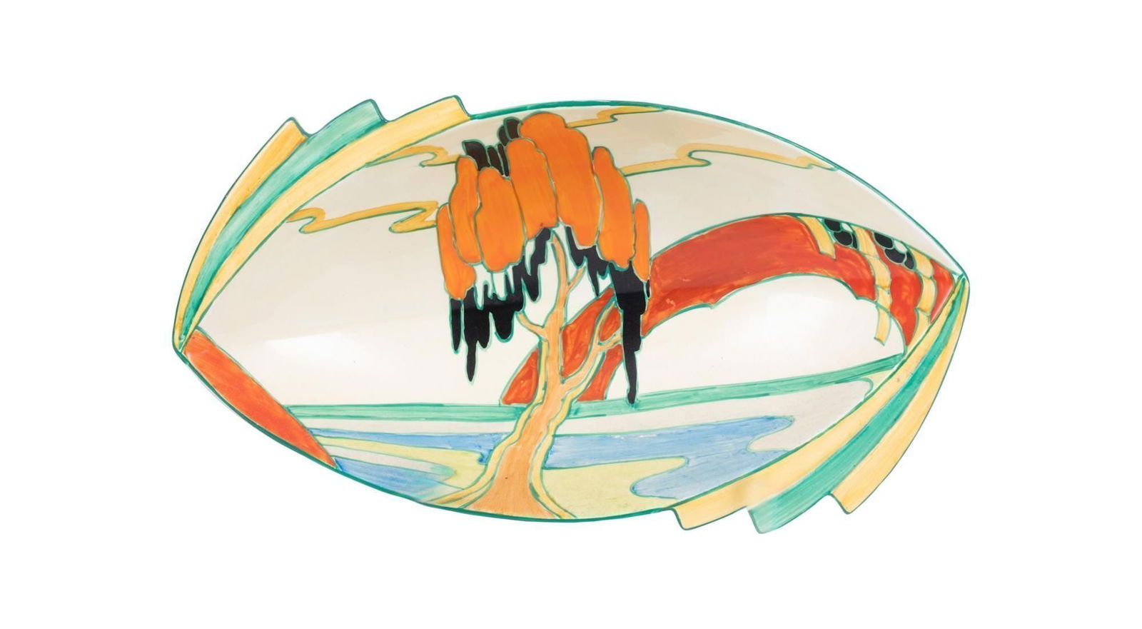 Whoopi Goldberg | Clarice Cliff Fantasque Solitude Oval Bowl (1 of 4)