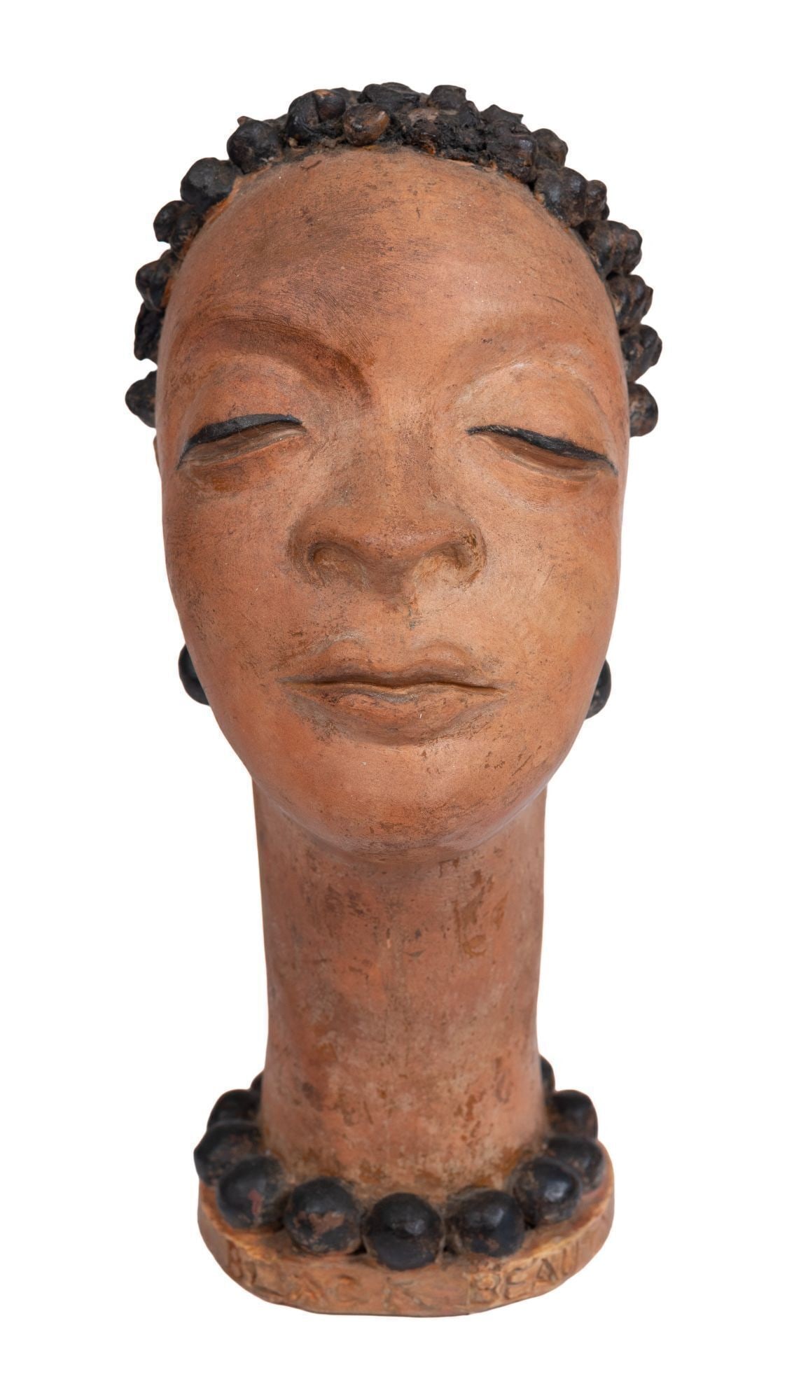 Whoopi Goldberg | Painted Terra Cotta Black Beauty Pottery Head (1 of 5)