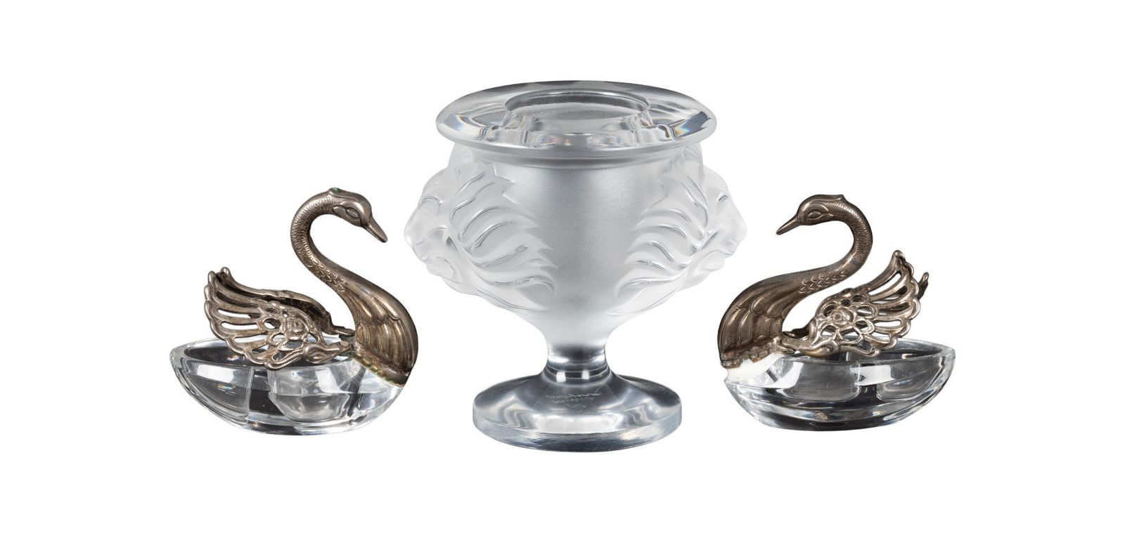 Whoopi Goldberg | Whoopi Goldberg | Lalique Frosted Lion Bowl and Pair of Swan Salt Cellars (1 of 4)