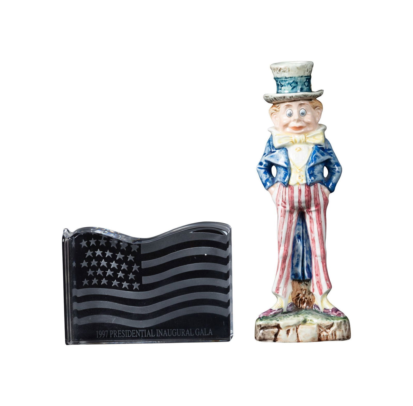 Whoopi Goldberg | Uncle Sam Ceramic Figurine and 1997 Inaugural Gala Paperweight (1 of 4)