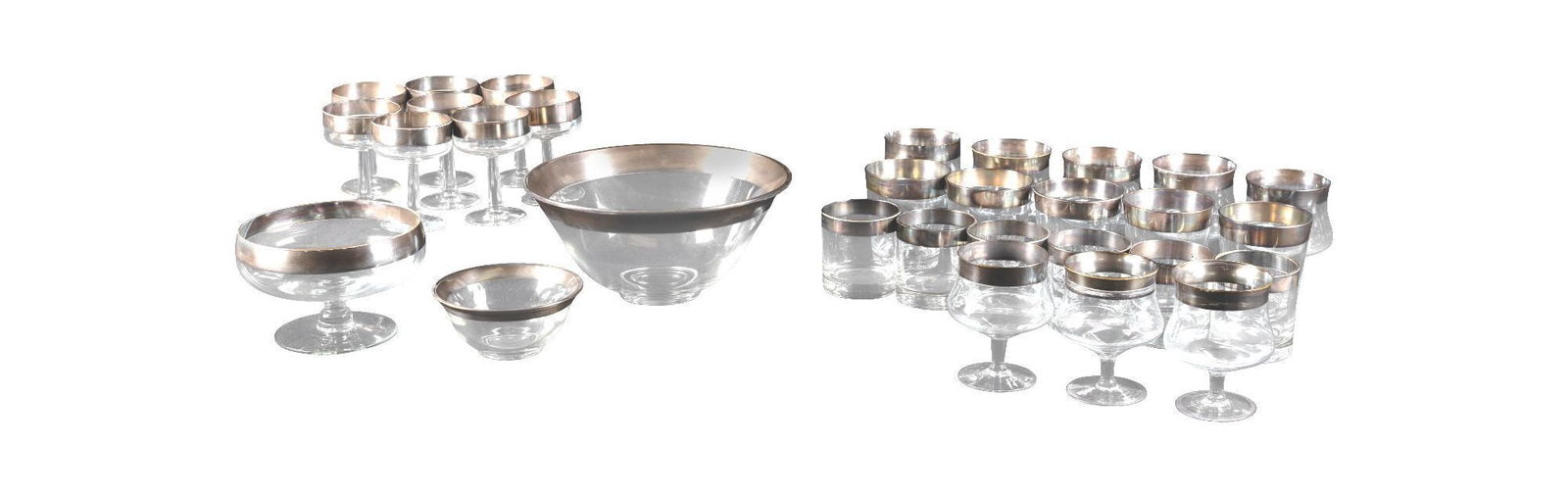 Whoopi Goldberg | Set of Dorothy Thorpe Style Silver Rim Barware (1 of 1)