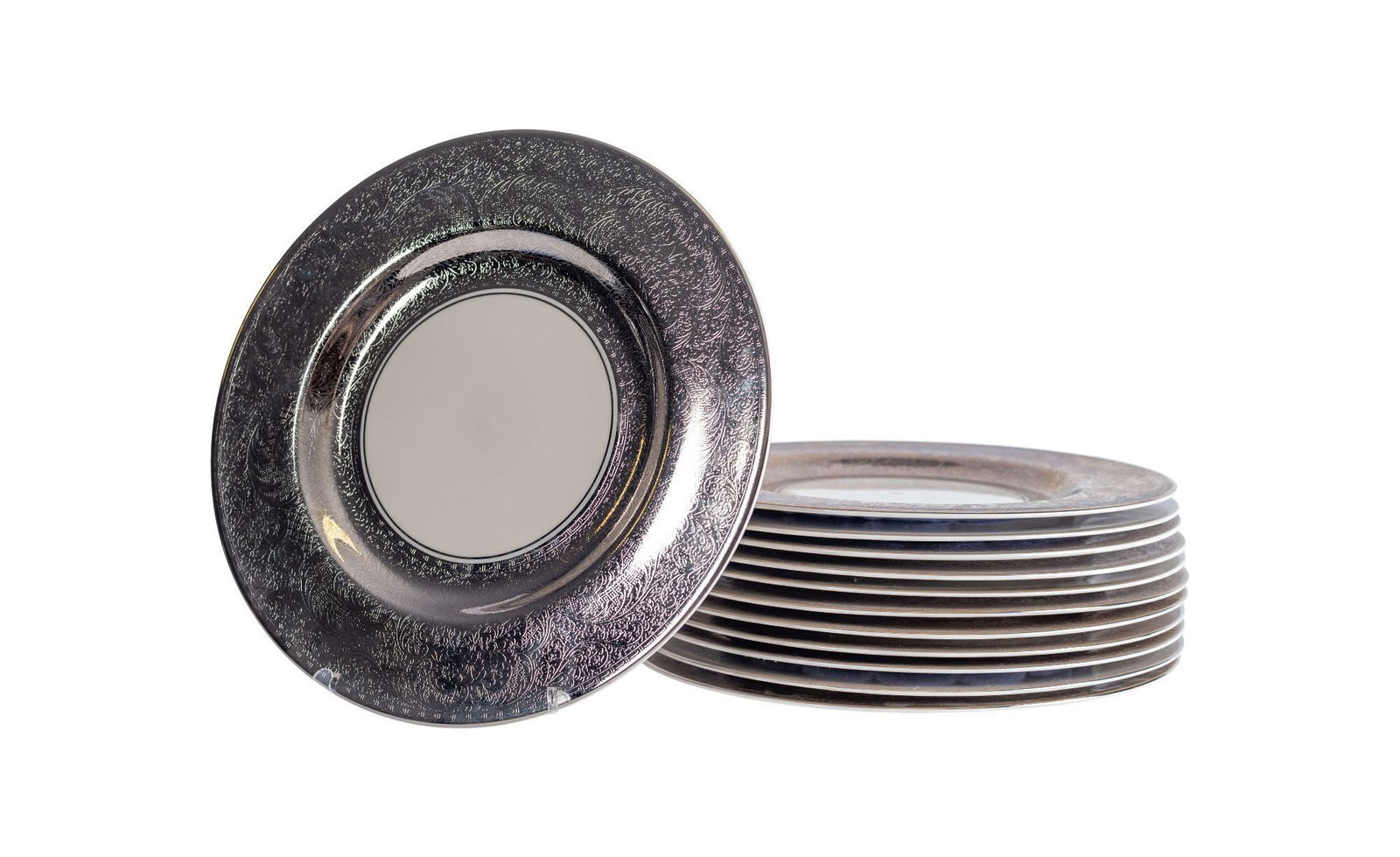 Whoopi Goldberg | A Set of 12 Picard Silver Rim Service Plates (1 of 3)