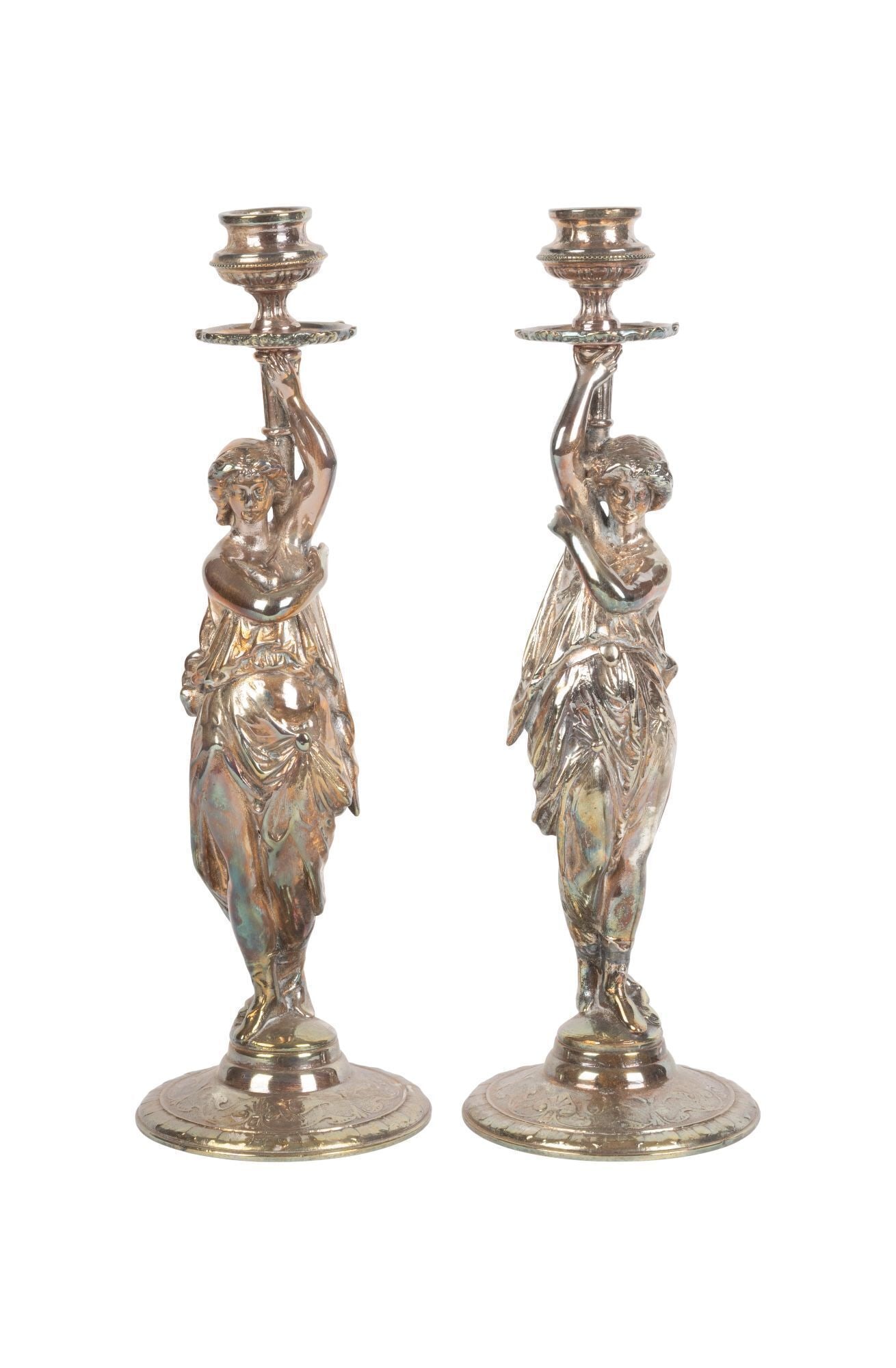 Whoopi Goldberg | Pair of Antique Silver Plated Figural Candelabras and Book (1 of 4)