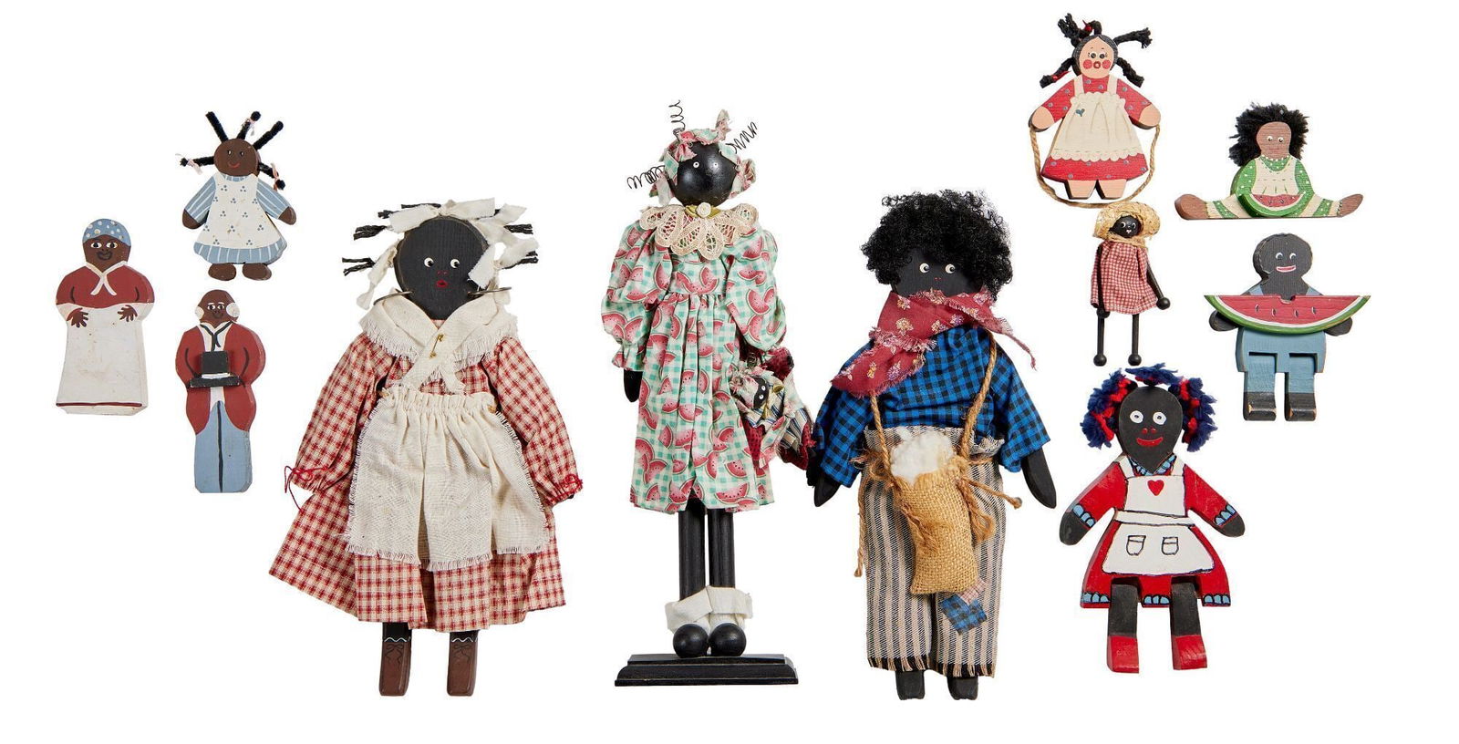 Whoopi Goldberg | 11 Wood Black Folk Art Dolls (1 of 3)
