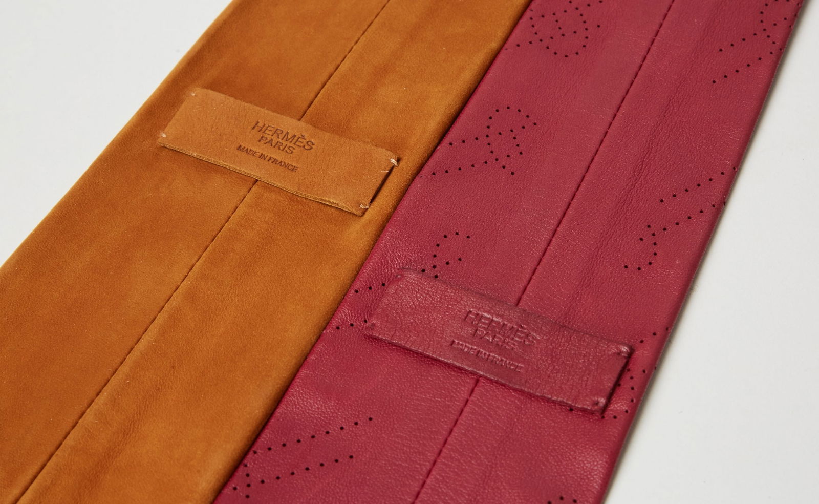 Hermès | Two Leather Men's Neckties  - 4