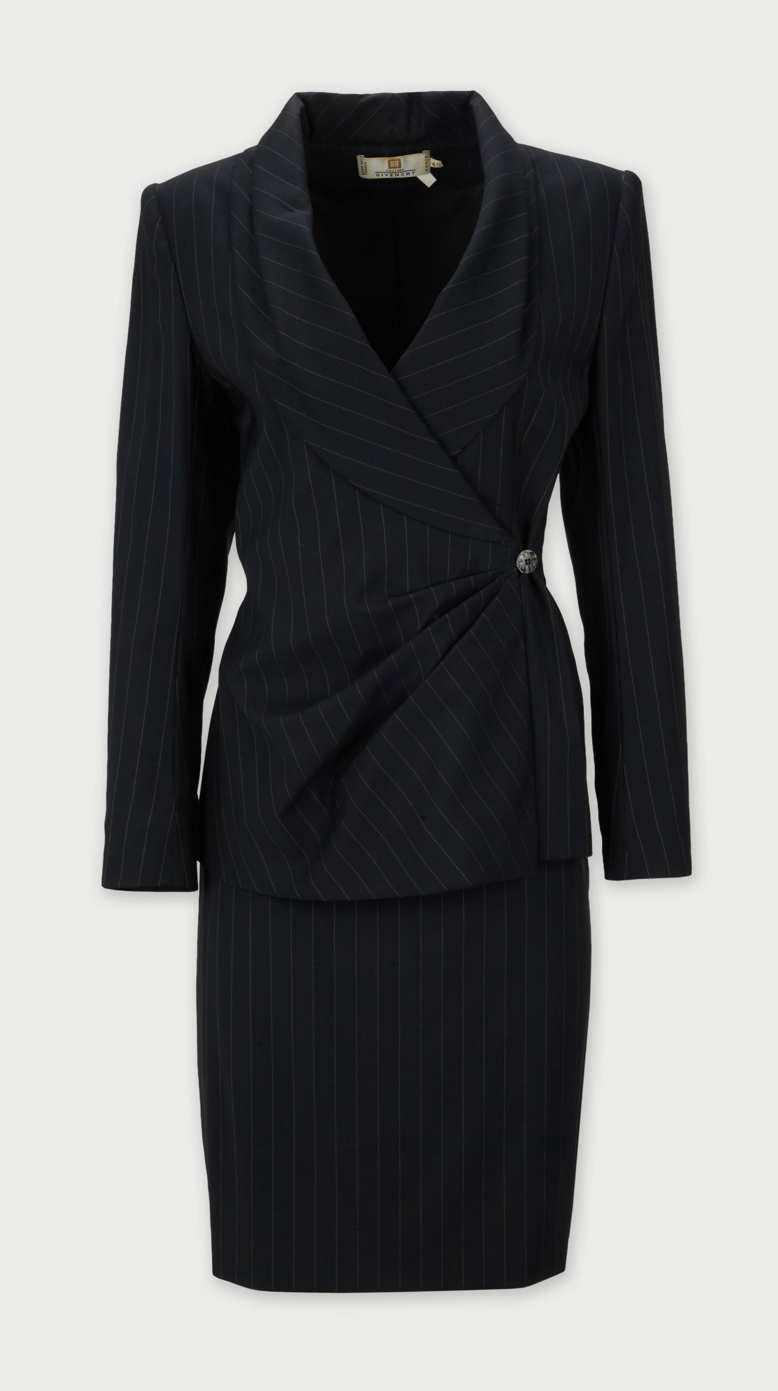 Givenchy | 1997 Pre-Spring Collection By Alexander McQueen Two Piece Pinstripe Wool Skirt Suit (1 of 4)