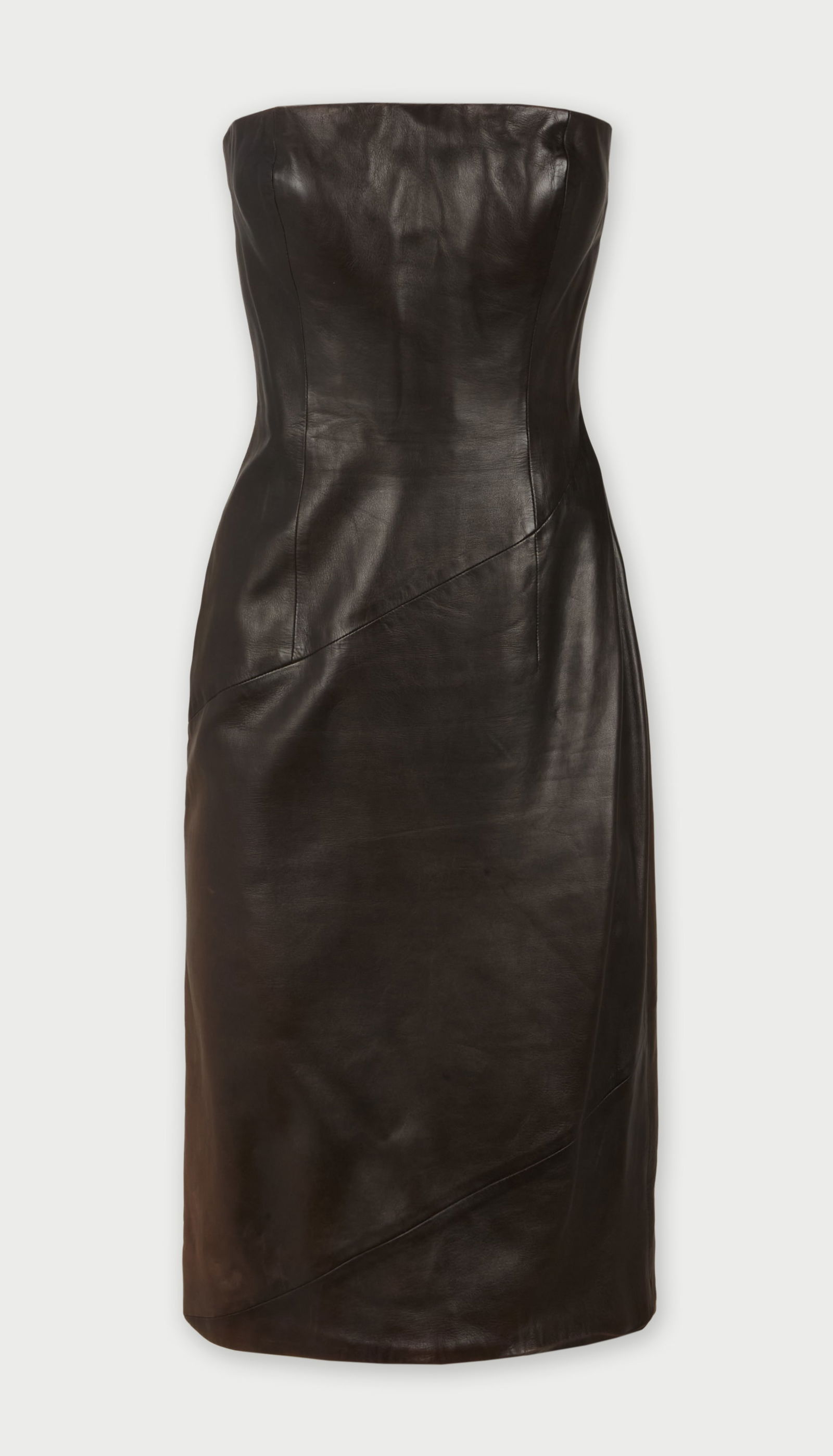 Givenchy | 1997-1998 Runway Collection By Alexander McQueen Brown Leather Mid-Length Dress (1 of 4)