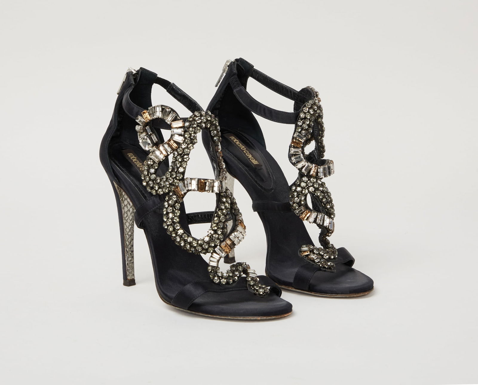 Roberto Cavalli | Black Snake Heels - 2