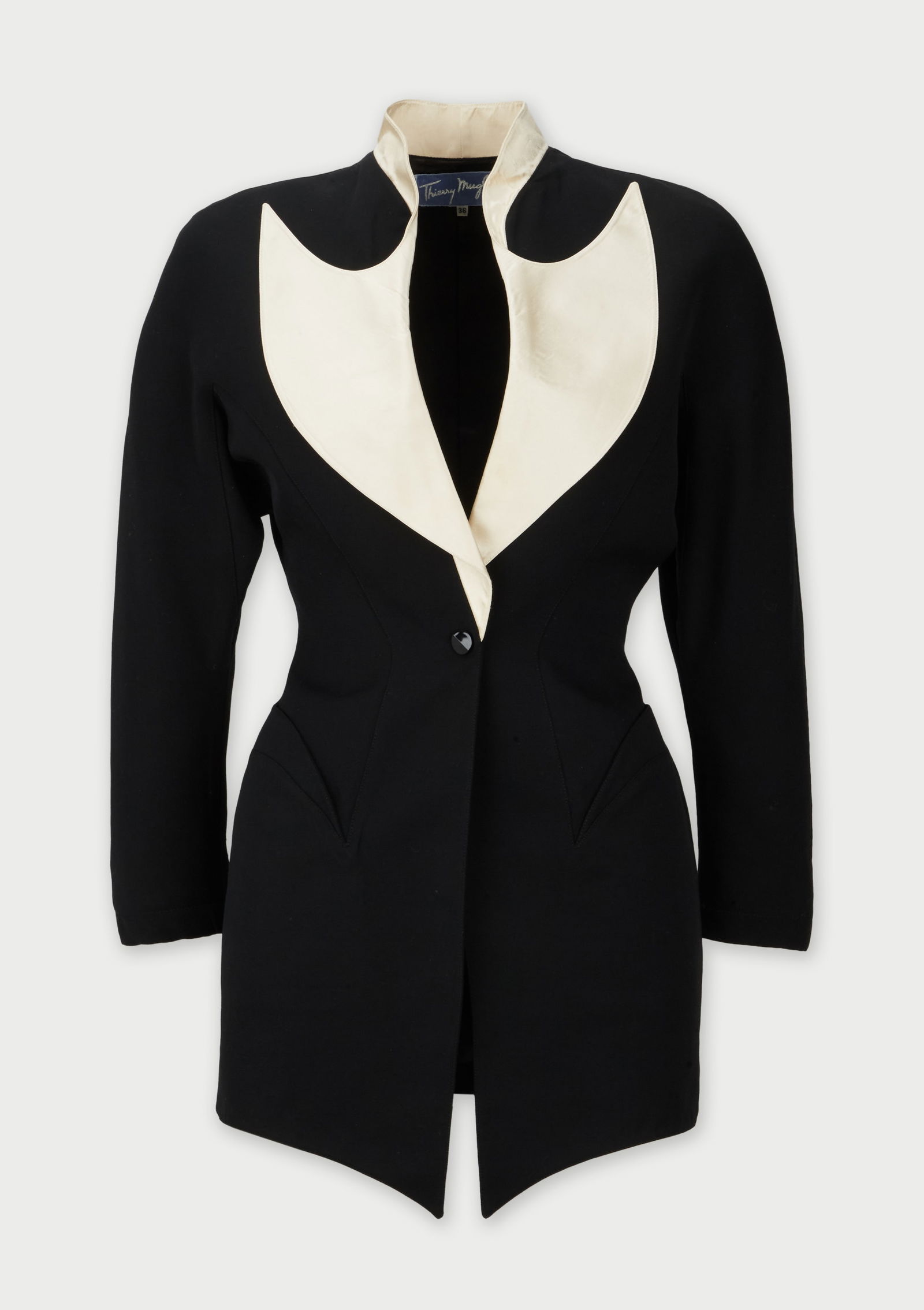 Thierry Mugler | Fall 1989 White and Black Skirt Suit (Modeled by Betty Lago) (1 of 4)