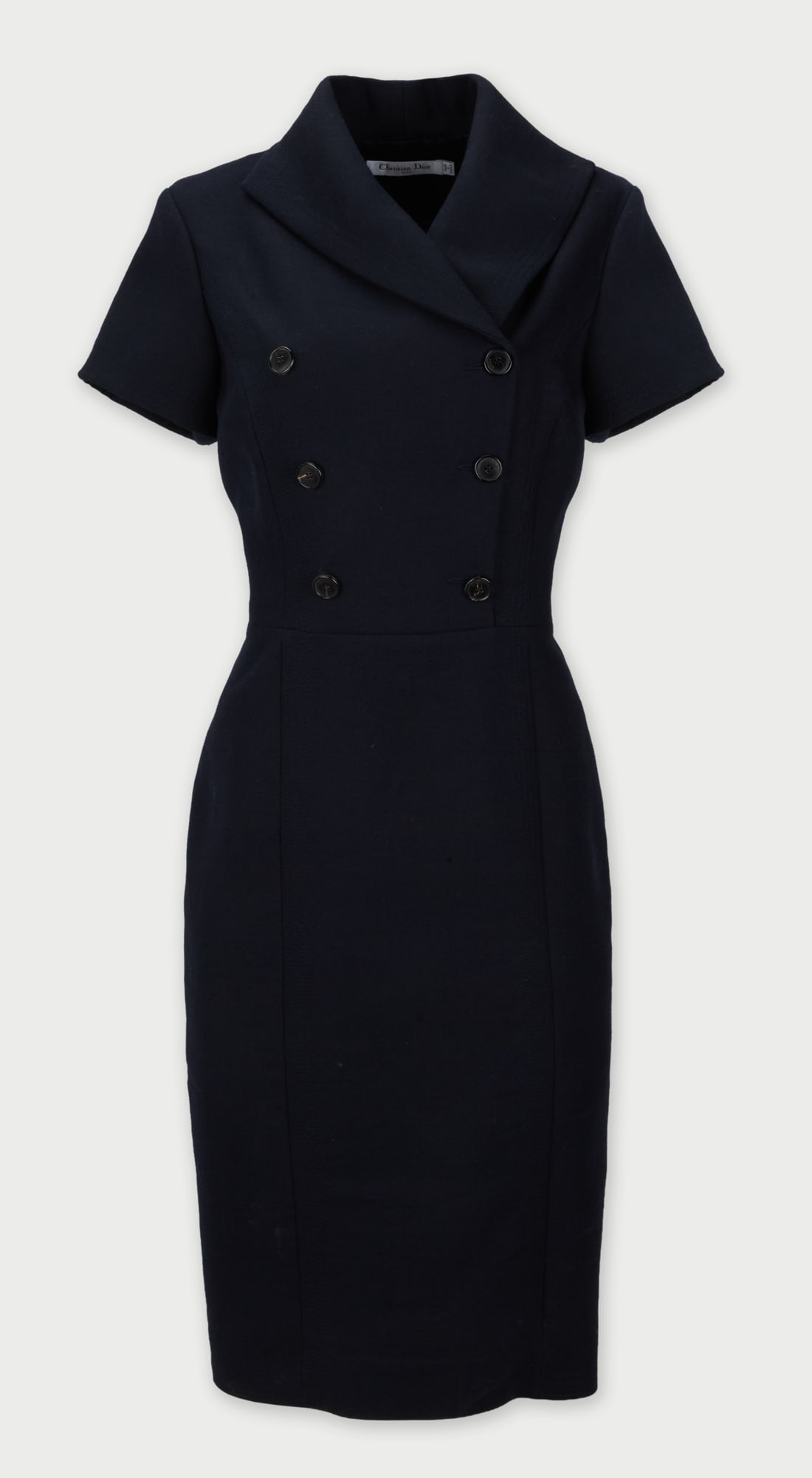 Christian Dior | Navy Blue Wool Dress (1 of 4)