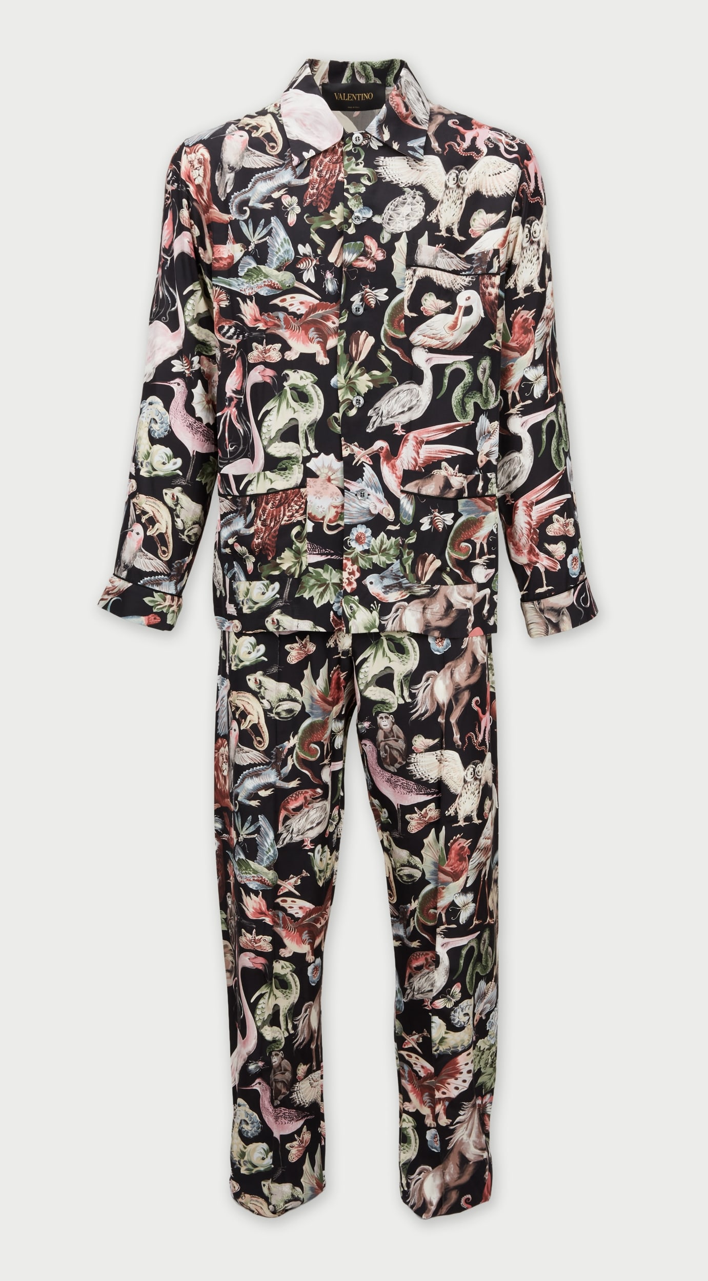 Valentino | 2016 Resort Ensemble: A two-piece cotton pajama-style ensemble designed by Valentino from the Spring 2016 collection, sourced from the archives of renowned collector Cameron Silver.The cotton ensemble features a deep