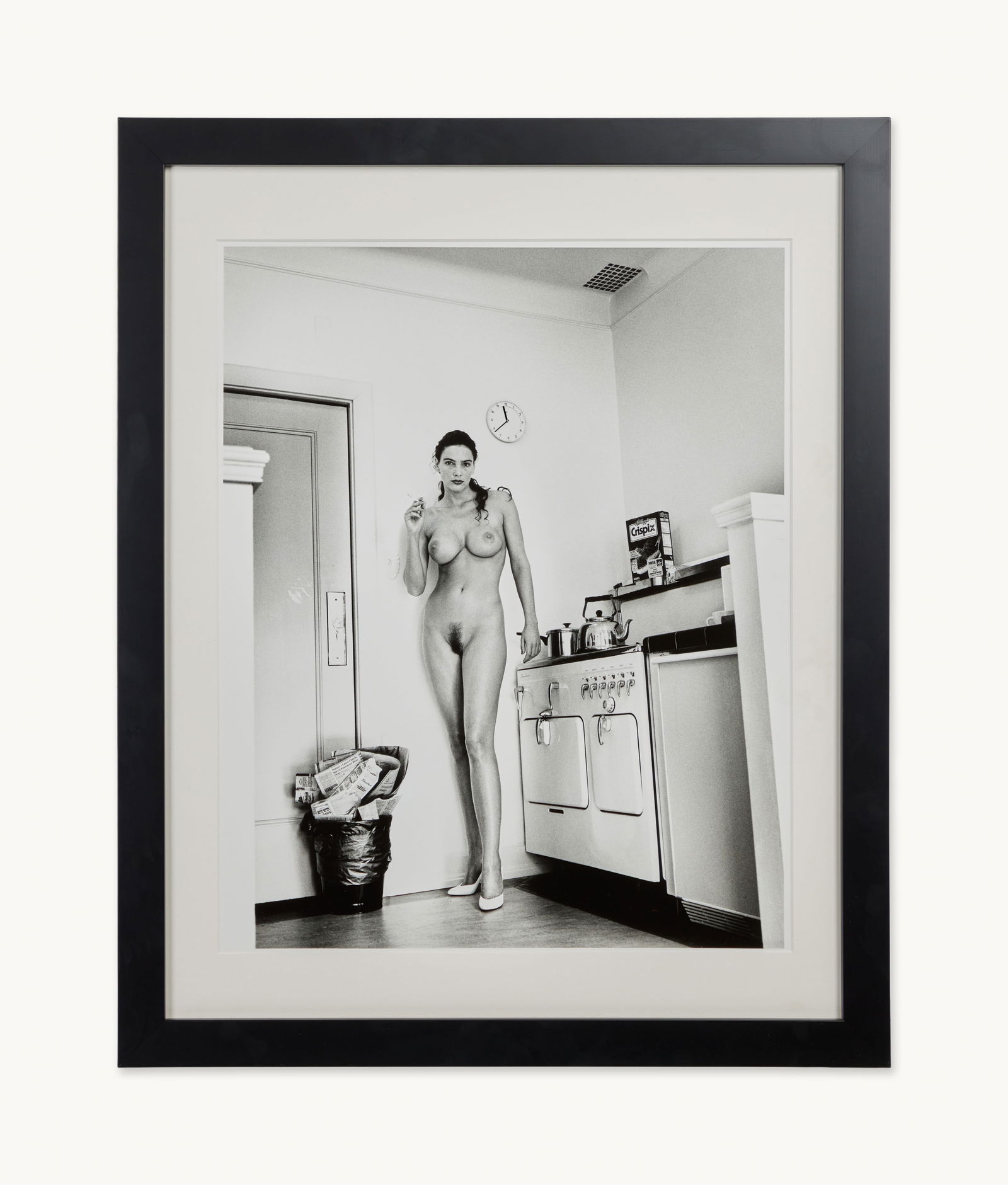 Gwyneth Paltrow | Helmut Newton Photograph Print from the Domestic Nude Series: A photograph from the Domestic Nude Series, "Domestic Nude I, In my Kitchen, Chateau Marmont, Hollywood,1992" signed, titled, dated, and numbered 12/15 in pencil on the verso by Helmut Newton (German,