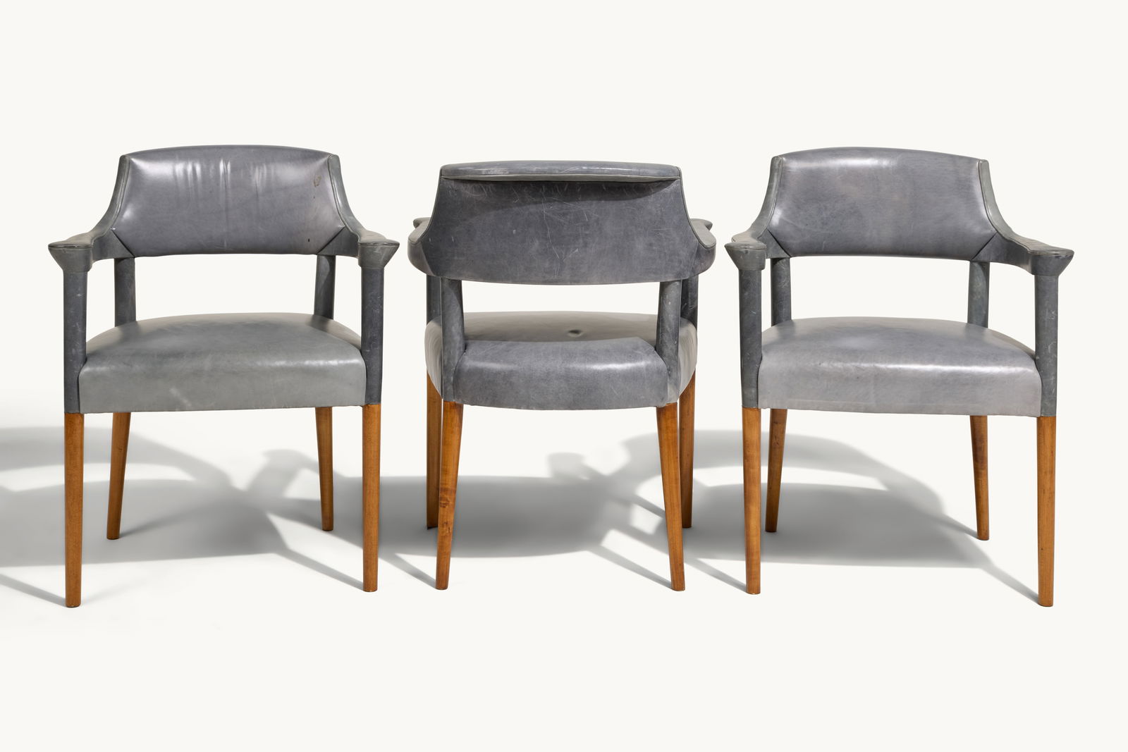 Gwyneth Paltrow | Set of Six Blue Leather Captain's Dining Chairs (1 of 4)