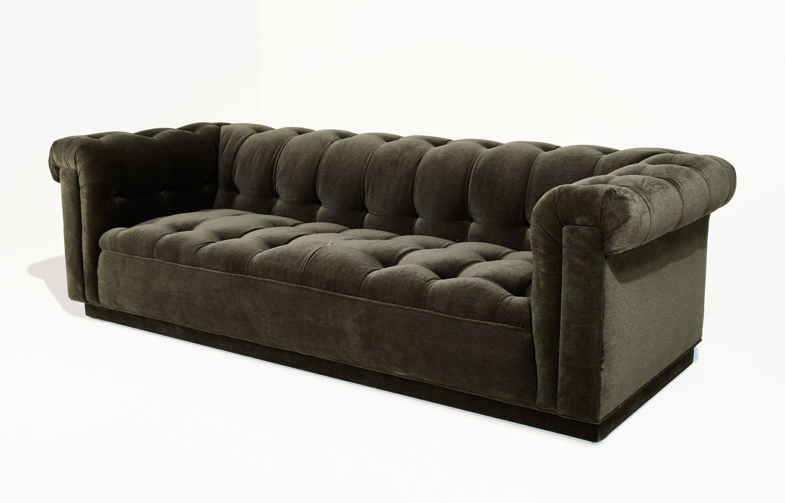 Gwyneth Paltrow | Grey Velour Button-Tufted Sofa (1 of 6)