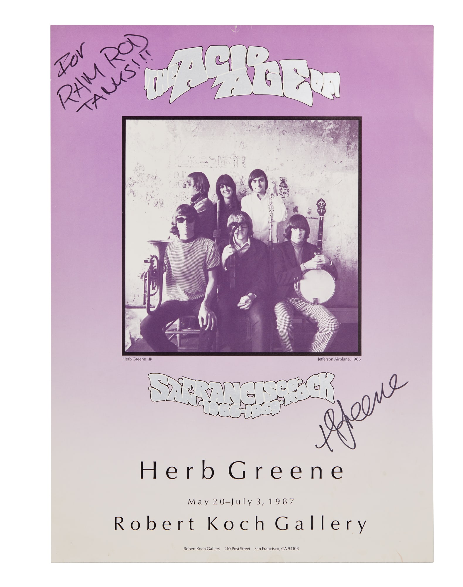 Herb Greene | Signed 1987 "The Age of Acid" Exhibition Poster (1 of 3)