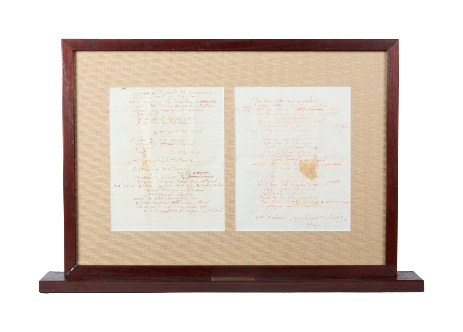 Grateful Dead | Robert Hunter "Playing in the Band" Handwritten Lyrics (1 of 5)