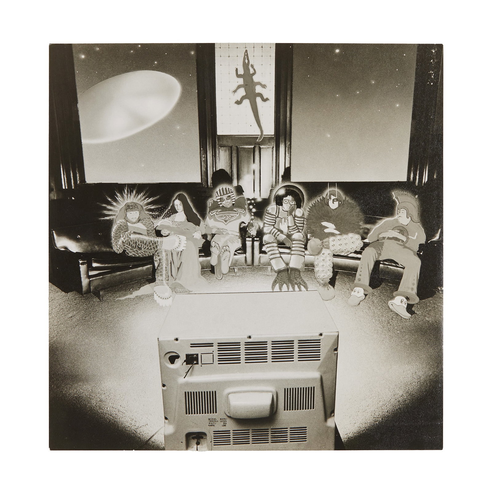 Grateful Dead | "From the Mars Hotel" Pre-Colorized Photo (23-4): A black-and-white photo from the production of the album art for the Grateful Dead's seventh studio album, From the Mars Hotel (1974). #23-4 written on the verso in pencil. The photo would be colorize