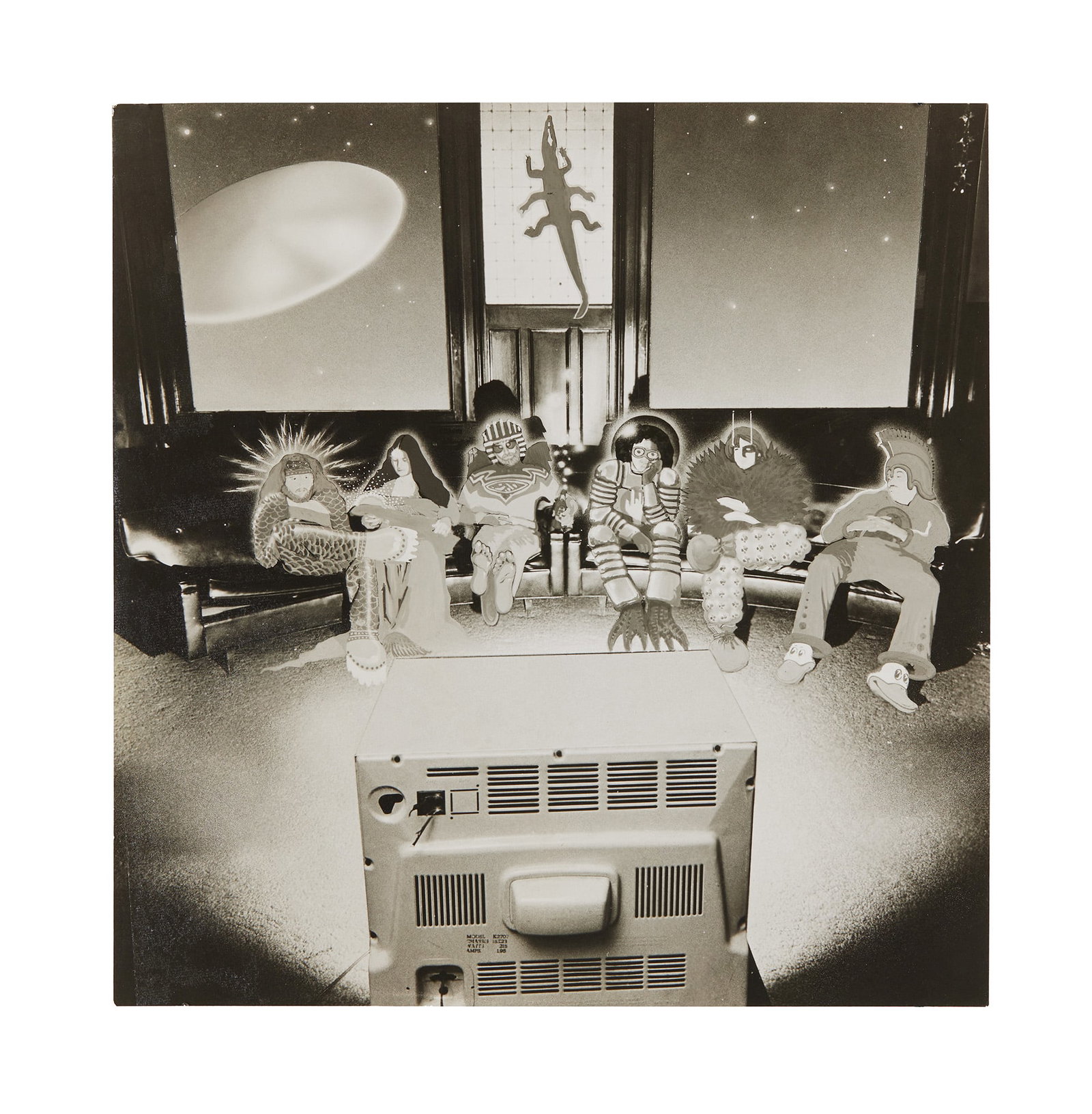 Grateful Dead | "From the Mars Hotel" Pre-Colorized Photo (23-3): A black-and-white photo from the production of the album art for the Grateful Dead's seventh studio album, From the Mars Hotel (1974). #23-3 written on the verso in pencil. The photo would be colorize