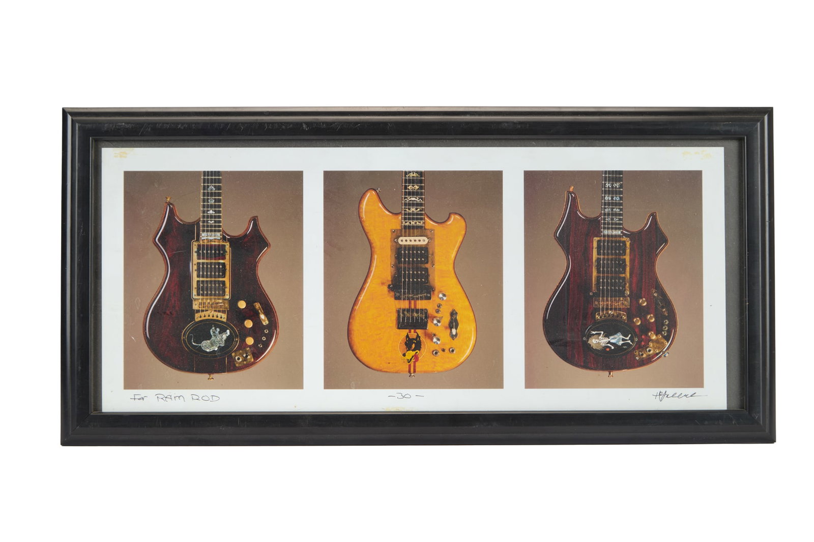 Herb Greene | Triptych Photos of Jerry Garcia's Doug Irwin Guitars Signed to Lawrence "Ram Rod" (1 of 5)